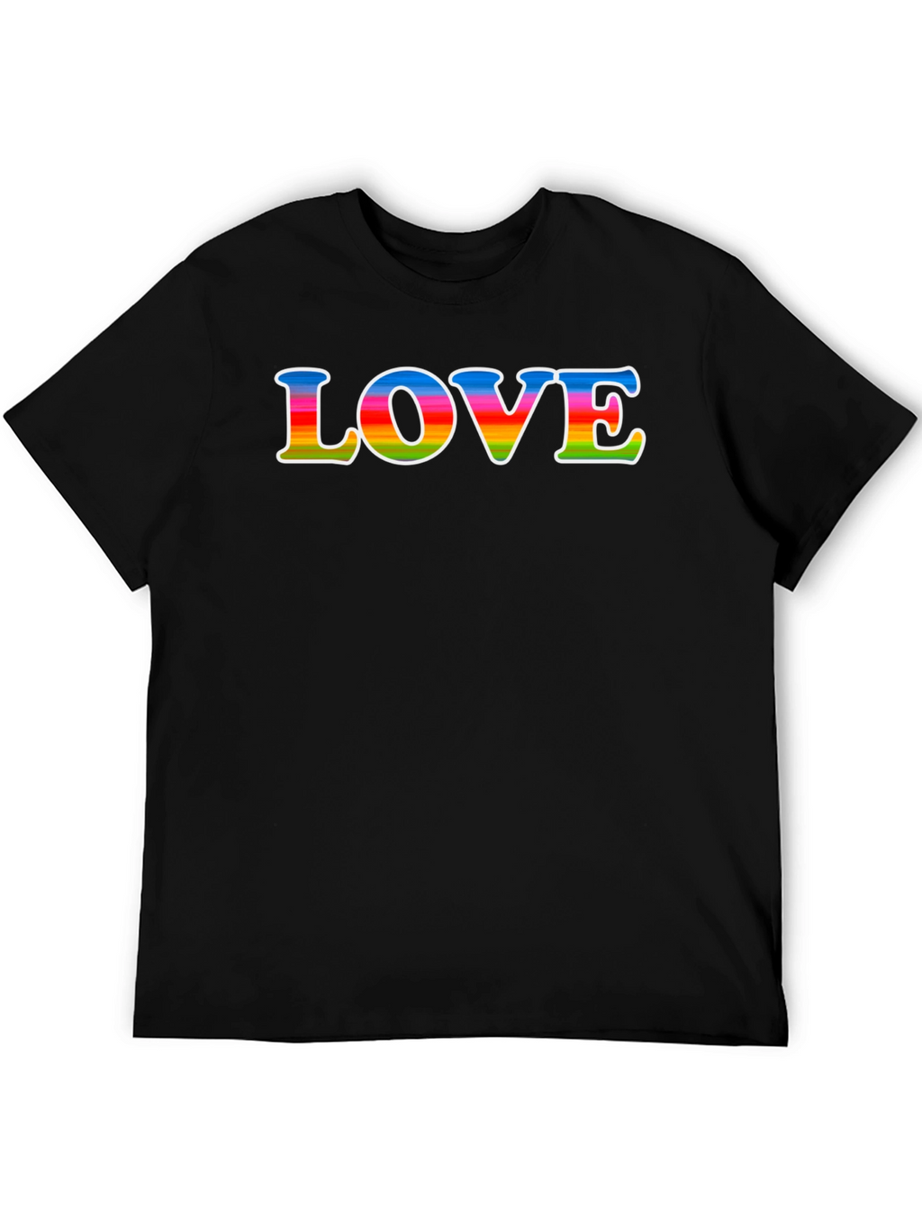 Rainbow LOVE Graphic Black T-Shirt