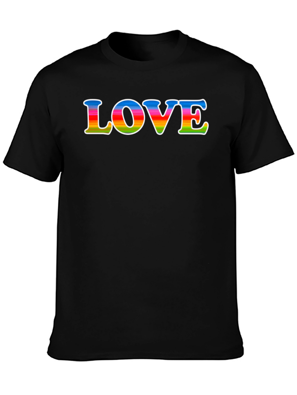 Rainbow LOVE Graphic Black T-Shirt