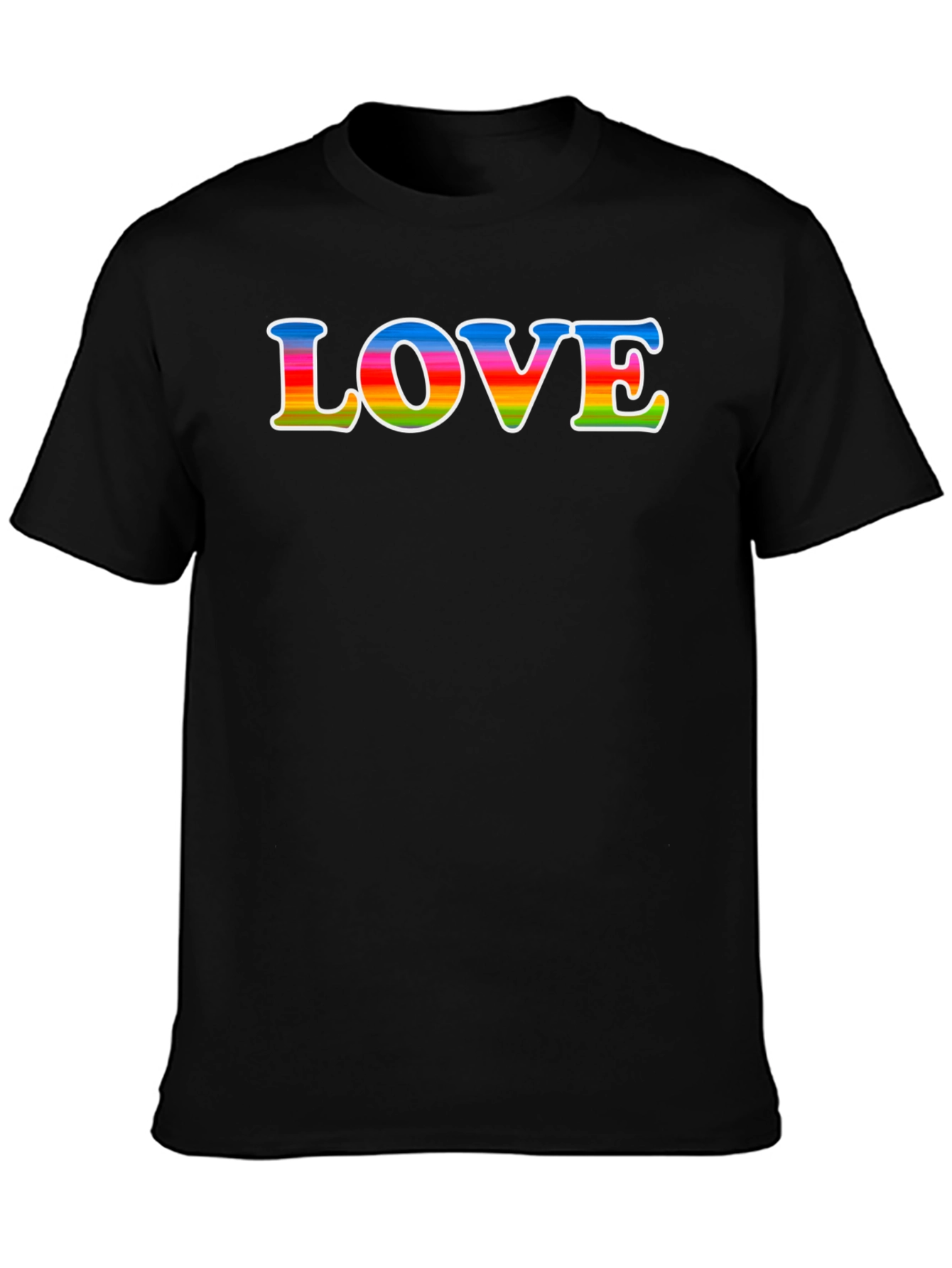 Rainbow LOVE Graphic Black T-Shirt