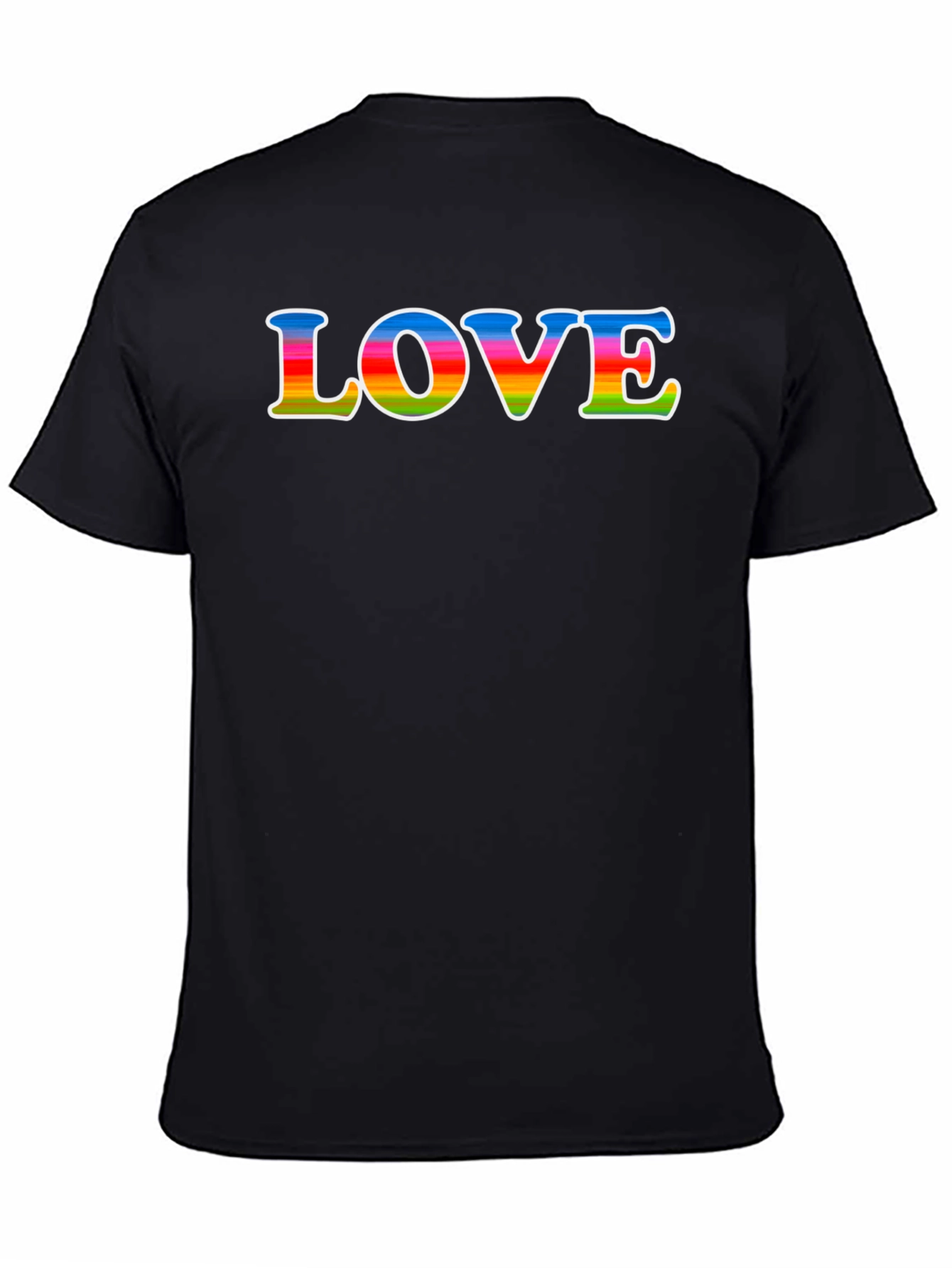 Rainbow LOVE Graphic Black T-Shirt