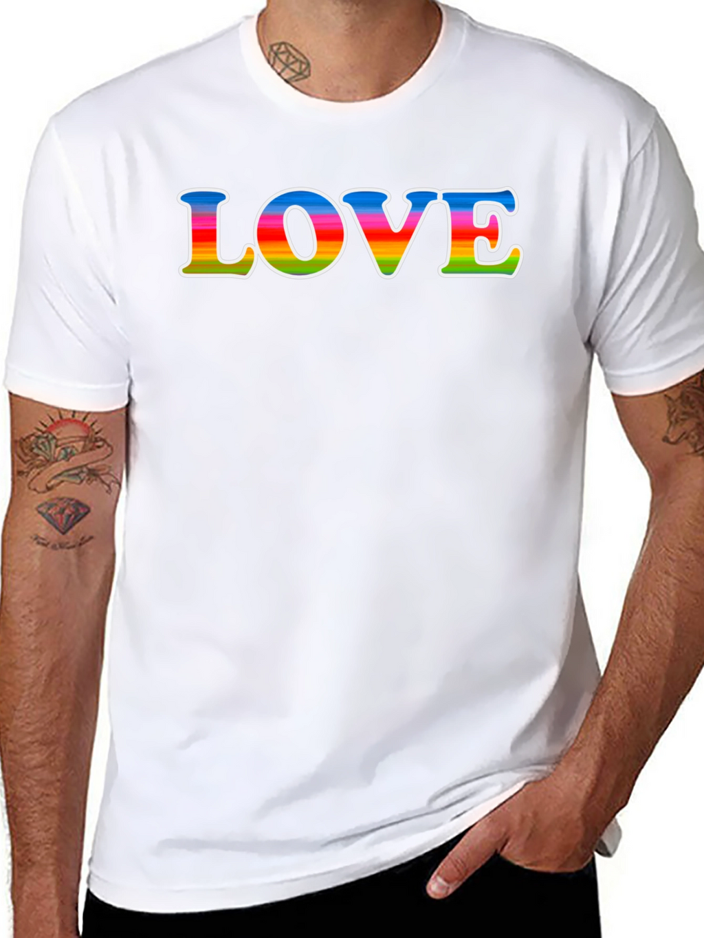 Rainbow LOVE Graphic Black T-Shirt