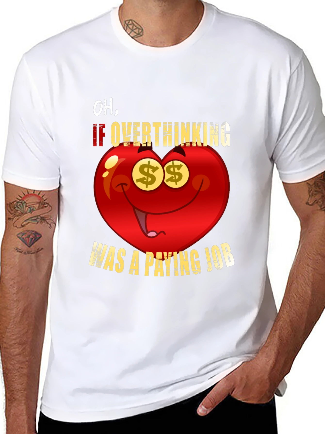 Overthinking Paying Job Funny Graphic Tee