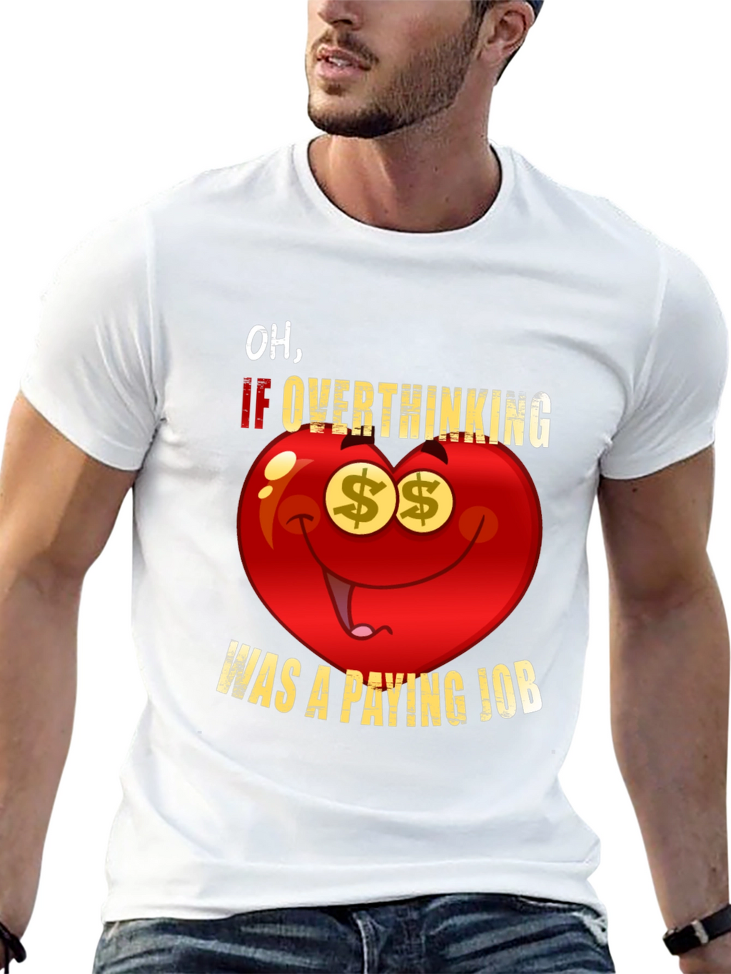 Overthinking Paying Job Funny Graphic Tee