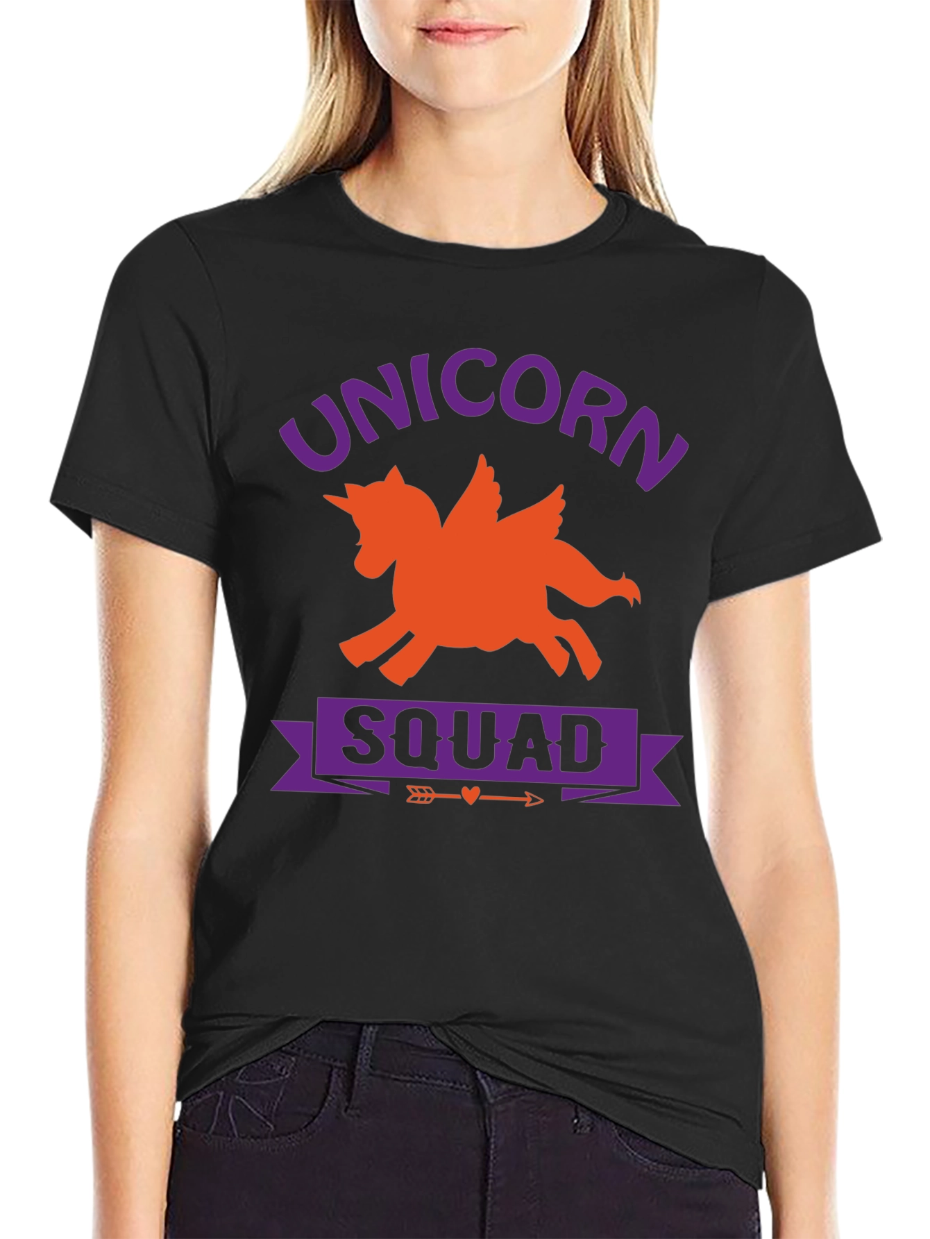 Unicorn Squad Graphic Tee - Black Cotton T-Shirt