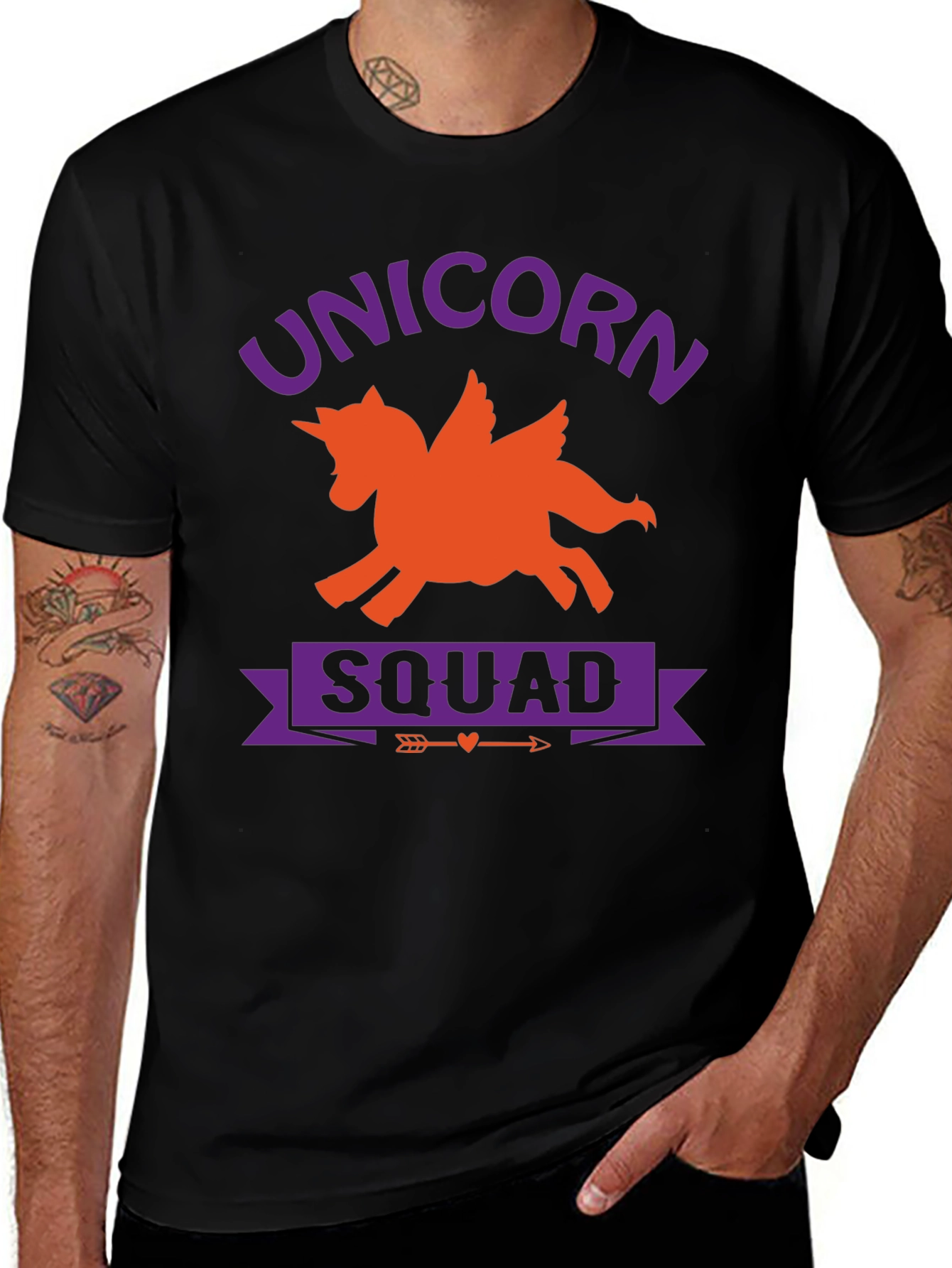 Unicorn Squad Graphic Tee - Black Cotton T-Shirt