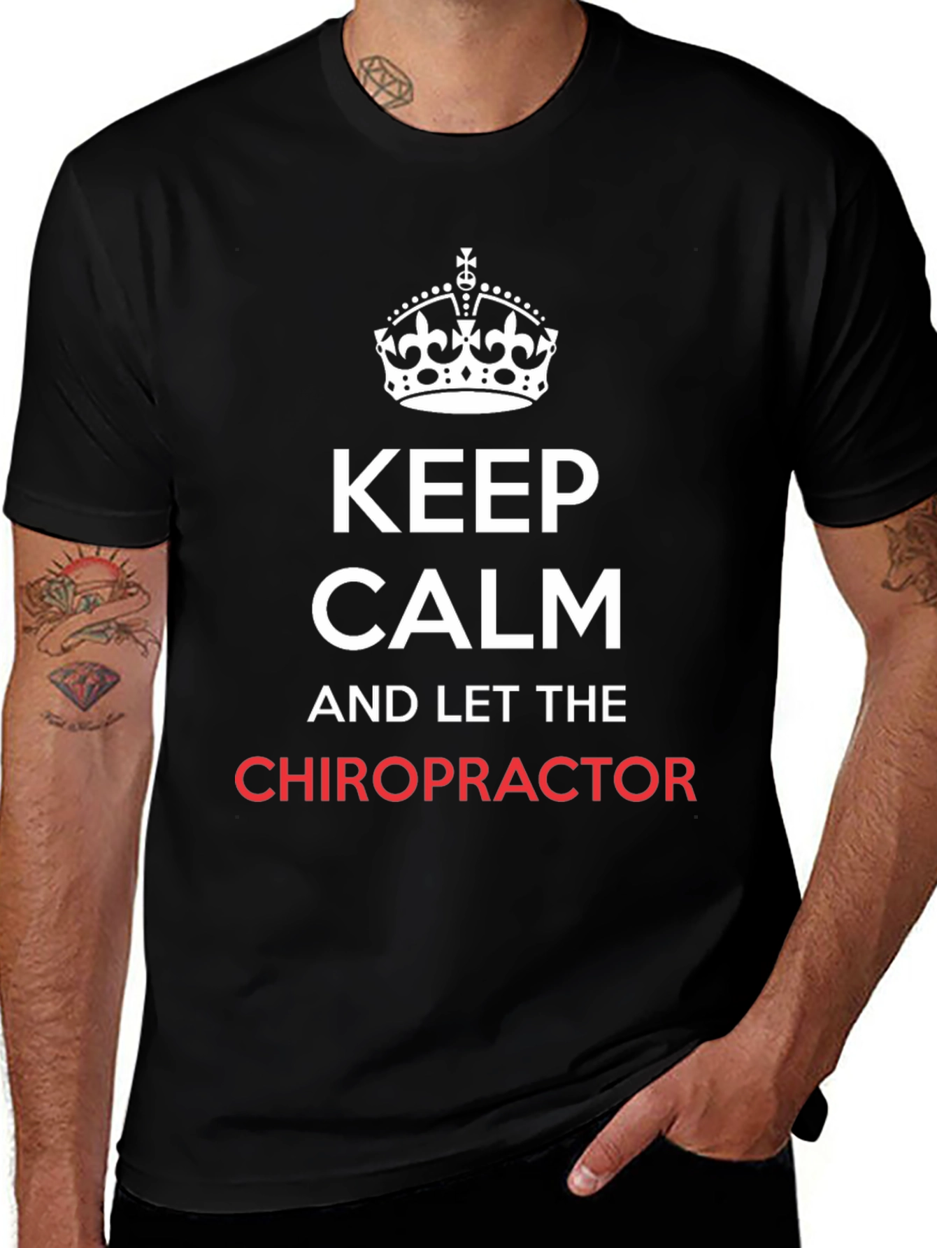 Keep Calm Chiropractor T-Shirt - Novelty Chiropractic Tee