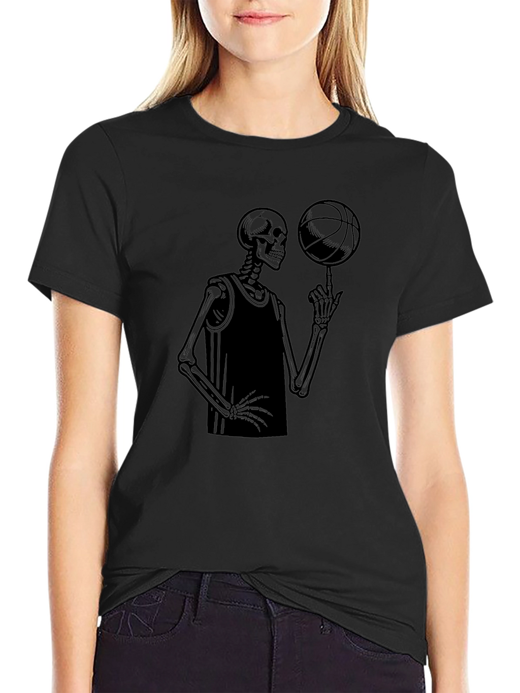 Skeleton Baller Graphic Tee - Cool Design