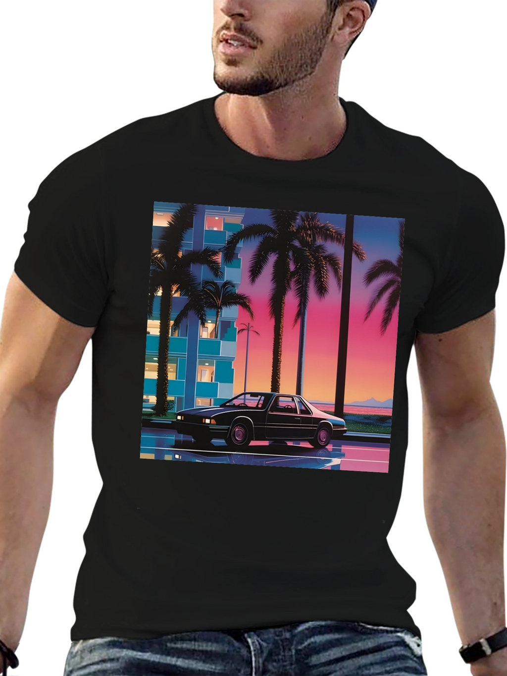 Retro Wave Car T-Shirt