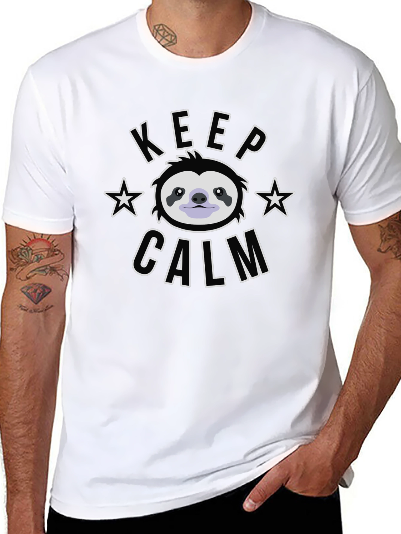 Keep Calm Sloth Graphic Tee - Relaxed Fit