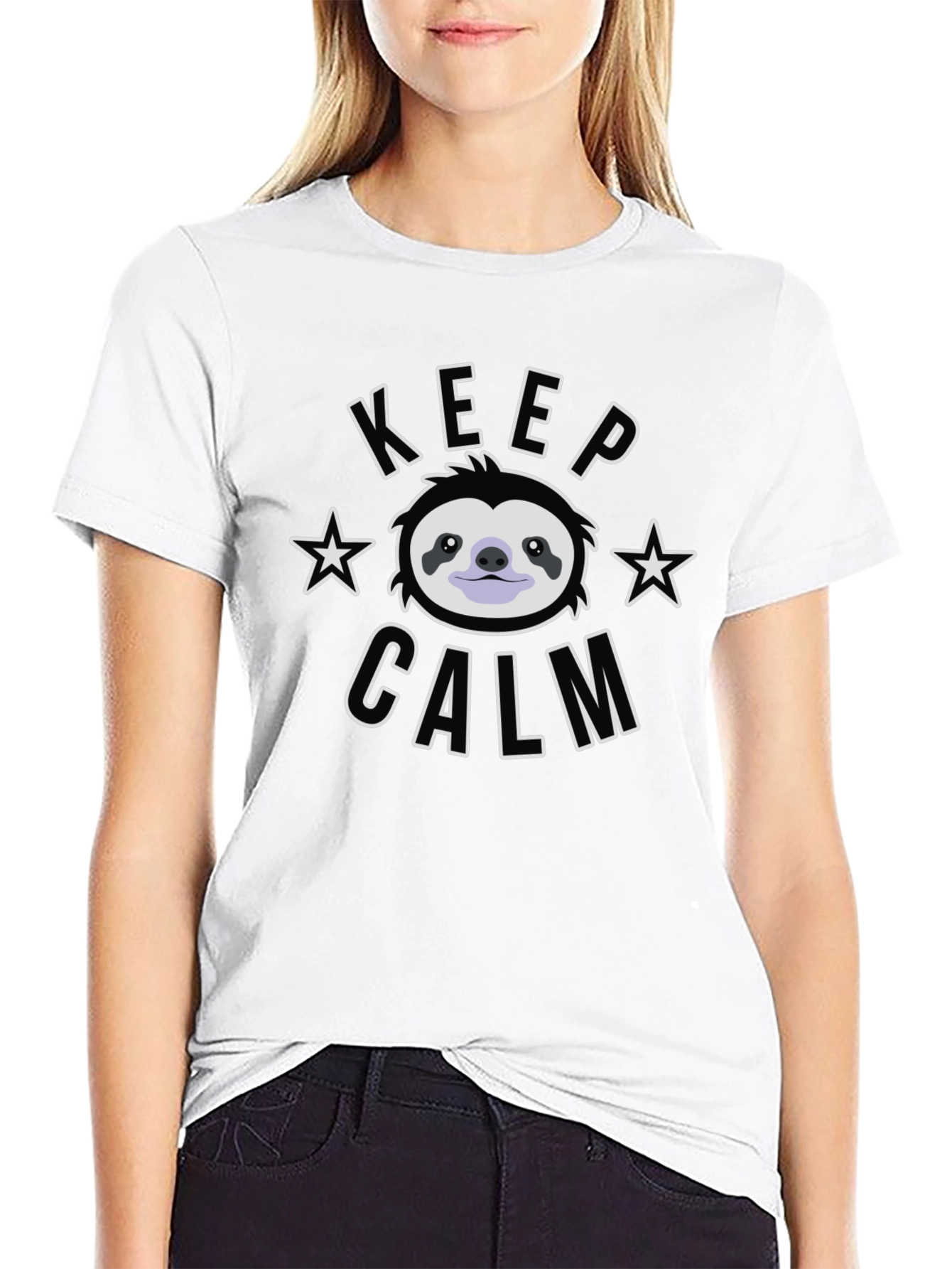 Keep Calm Sloth Graphic Tee - Relaxed Fit