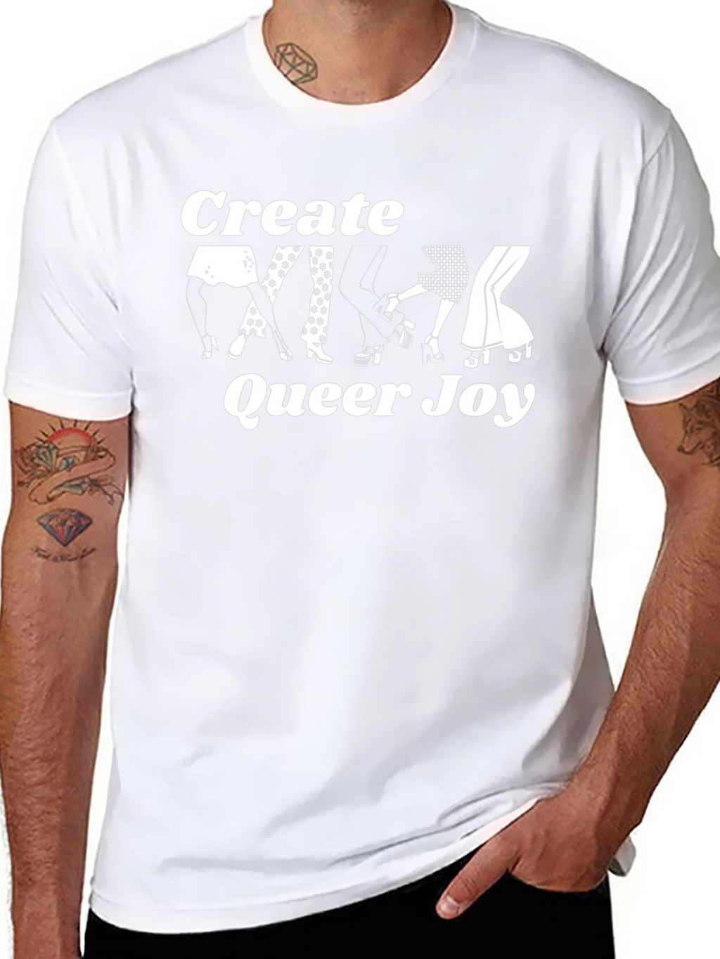 Create Queer Joy Graphic Tee - Black Cotton T-Shirt