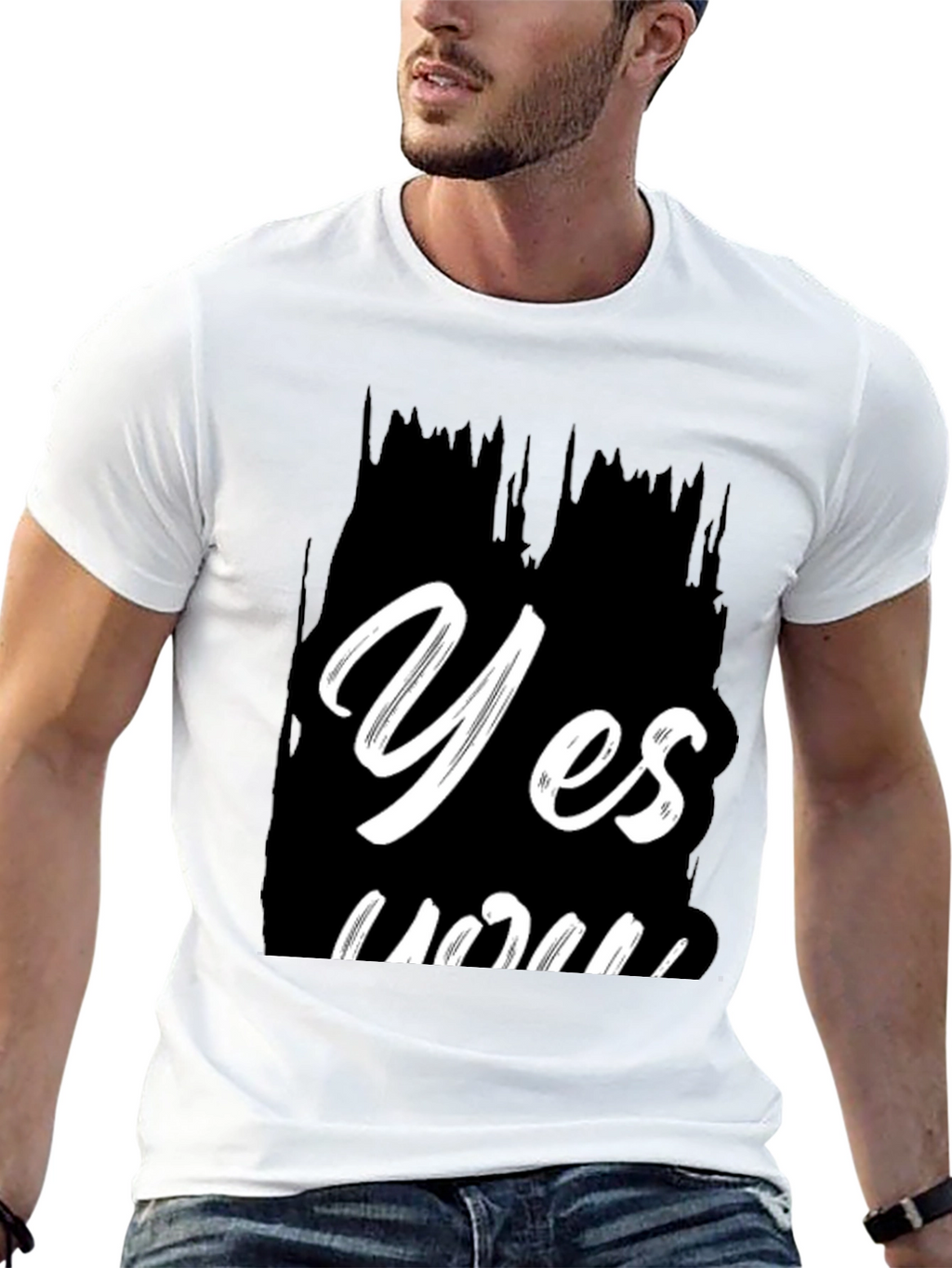 Yes You Black Graphic Tee