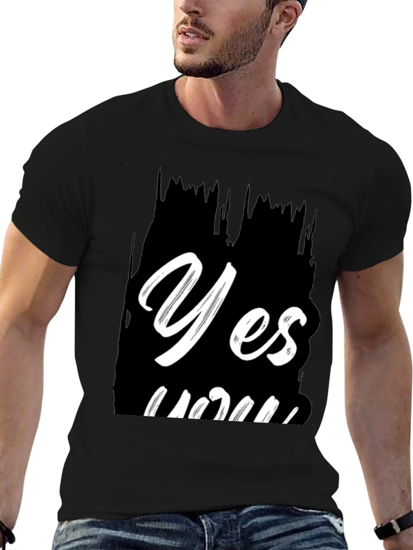 Yes You Black Graphic Tee
