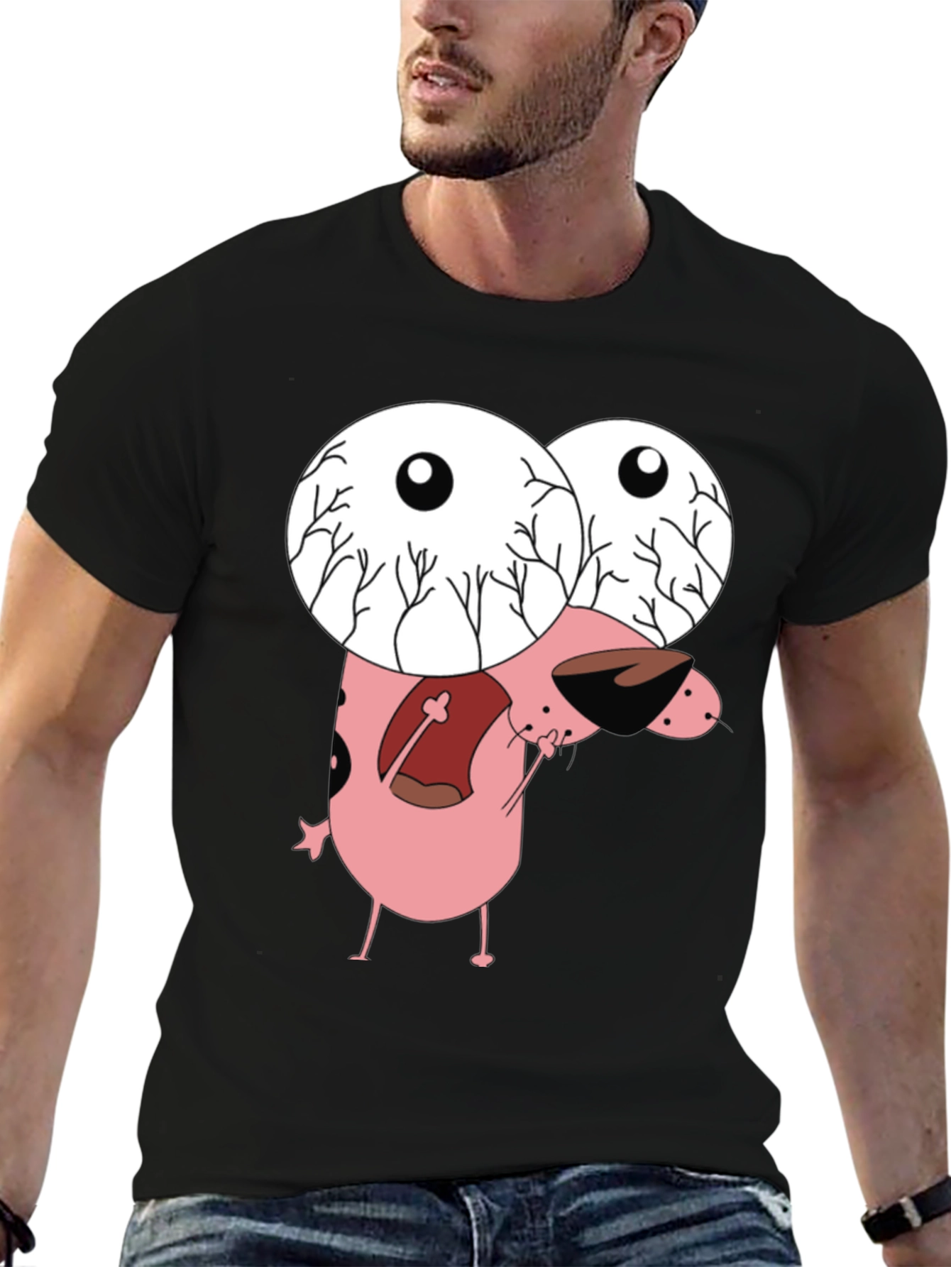 Courage the Cowardly Dog Graphic Tee - Black