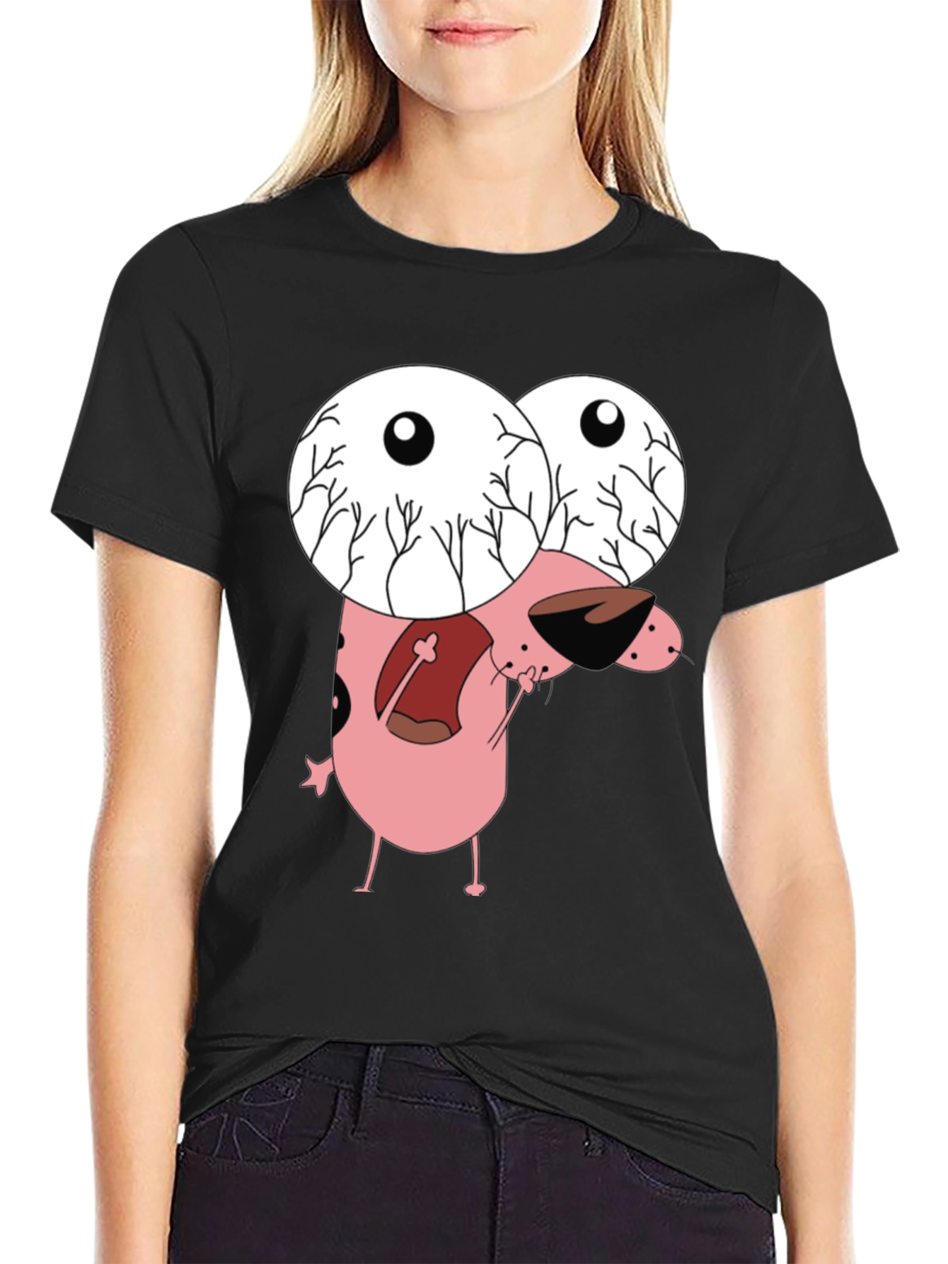 Courage the Cowardly Dog Graphic Tee - Black