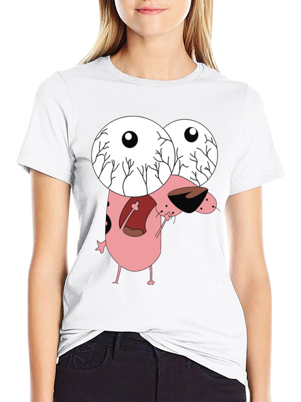 Courage the Cowardly Dog Graphic Tee - Black