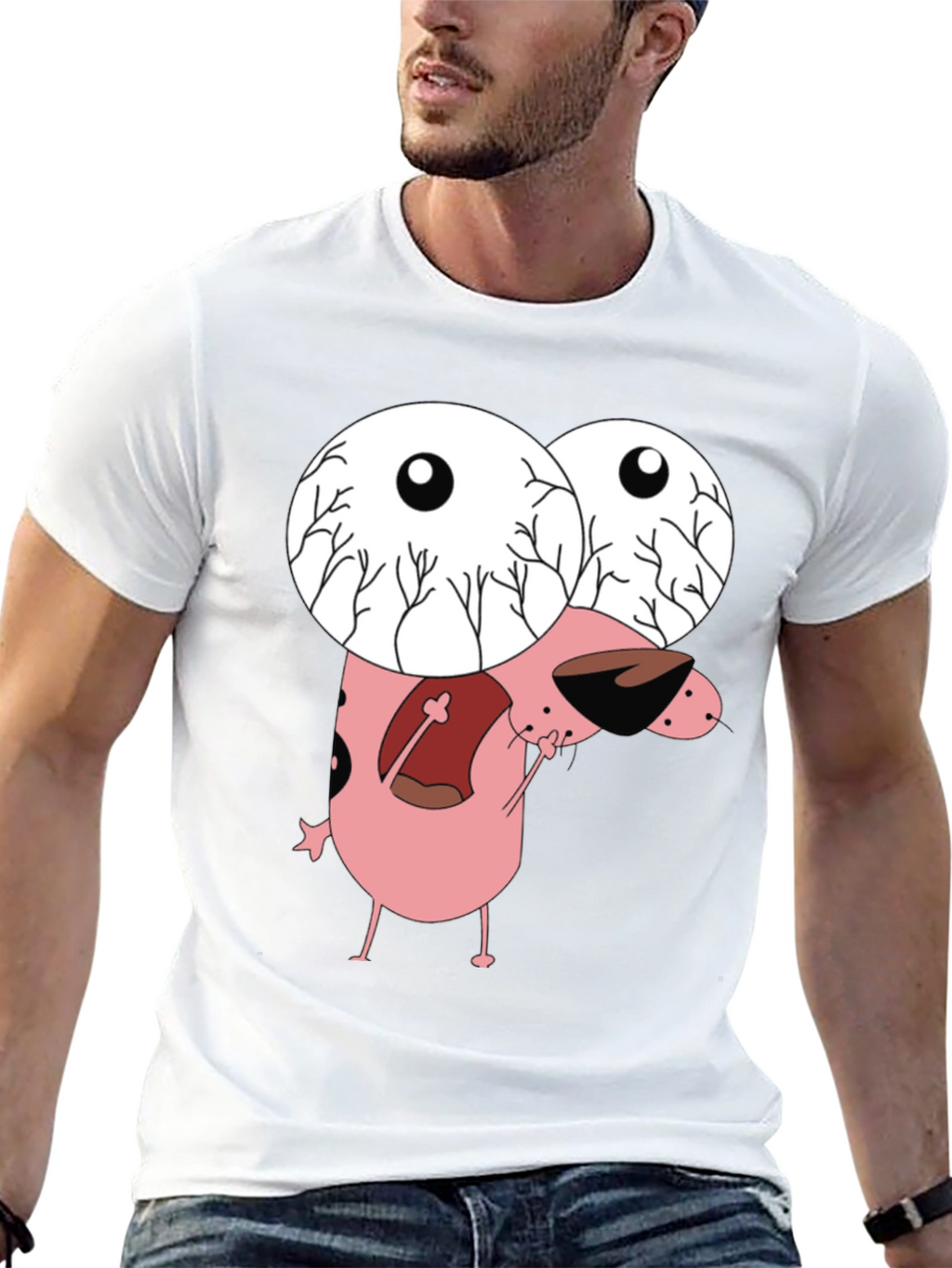 Courage the Cowardly Dog Graphic Tee - Black
