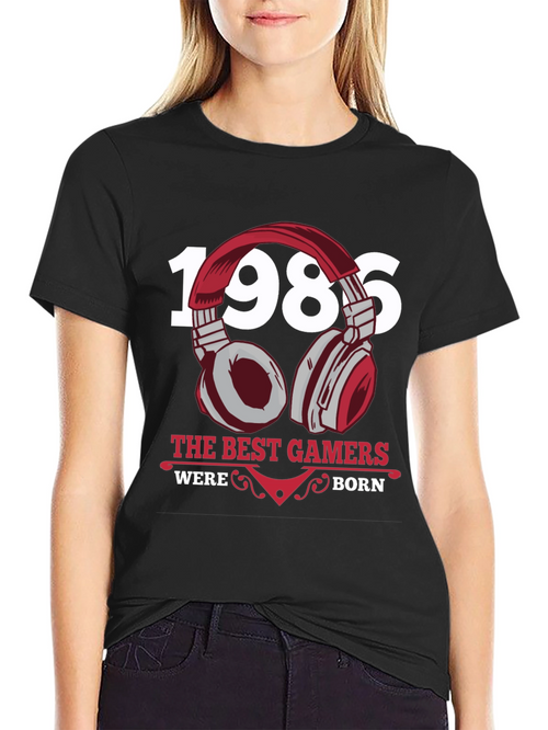 1986 Best Gamers T-Shirt Black Gaming Apparel