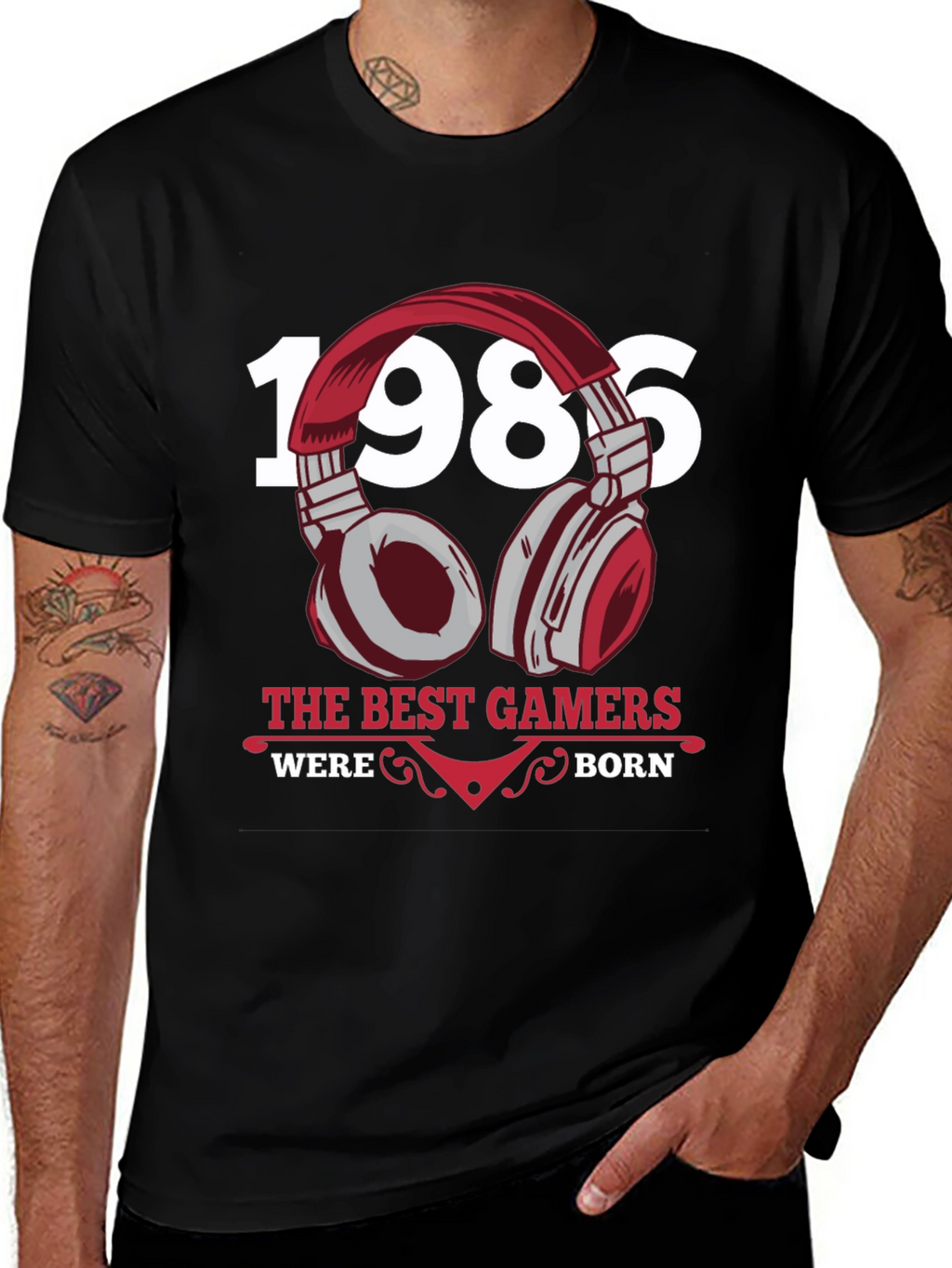 1986 Best Gamers T-Shirt Black Gaming Apparel