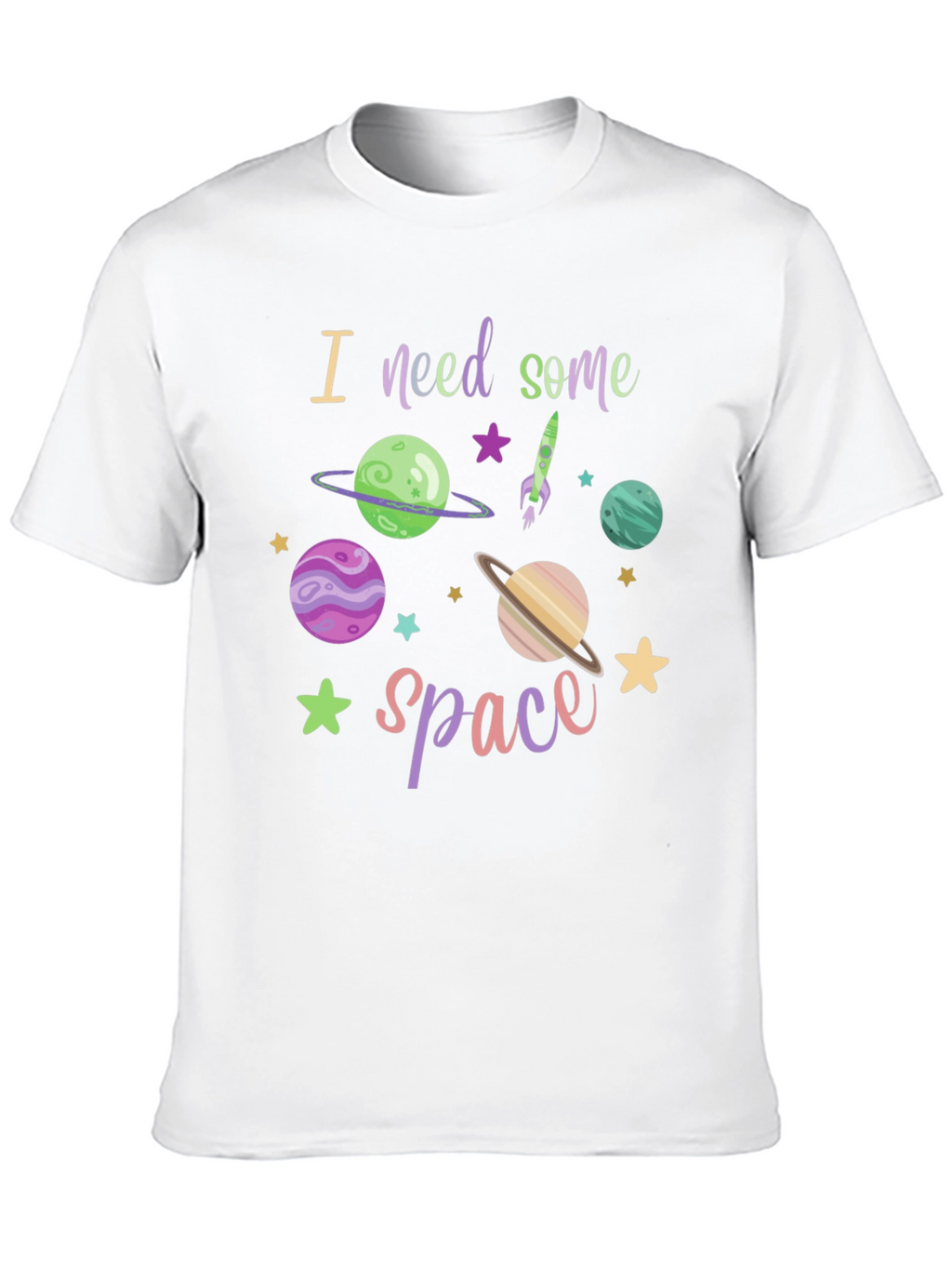 I Need Space T-Shirt - Black Cotton Blend