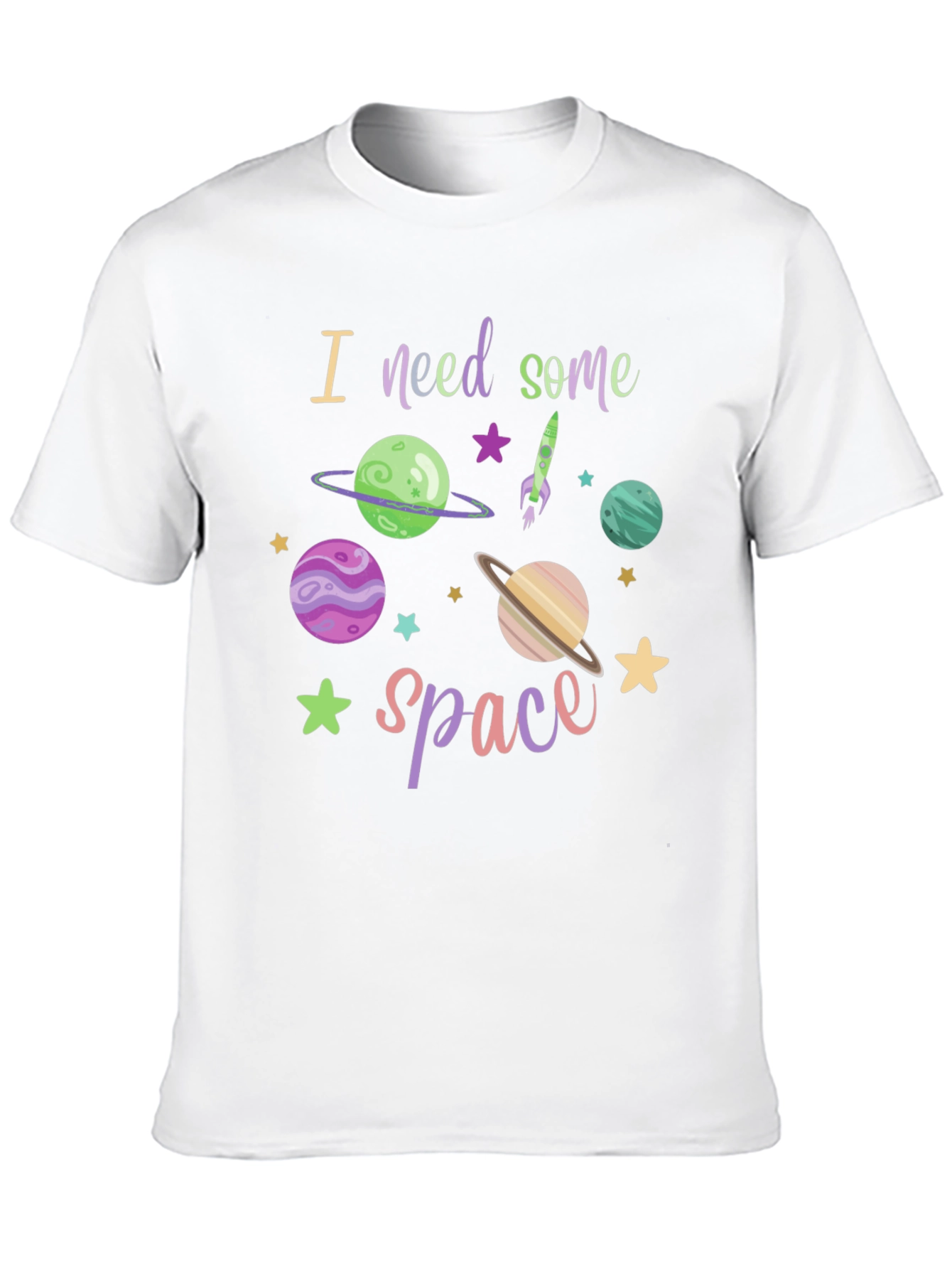 I Need Space T-Shirt - Black Cotton Blend