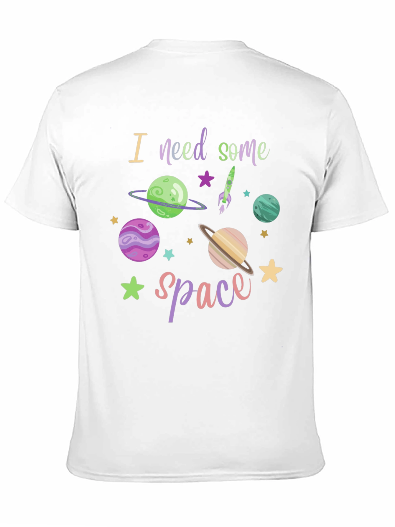 I Need Space T-Shirt - Black Cotton Blend