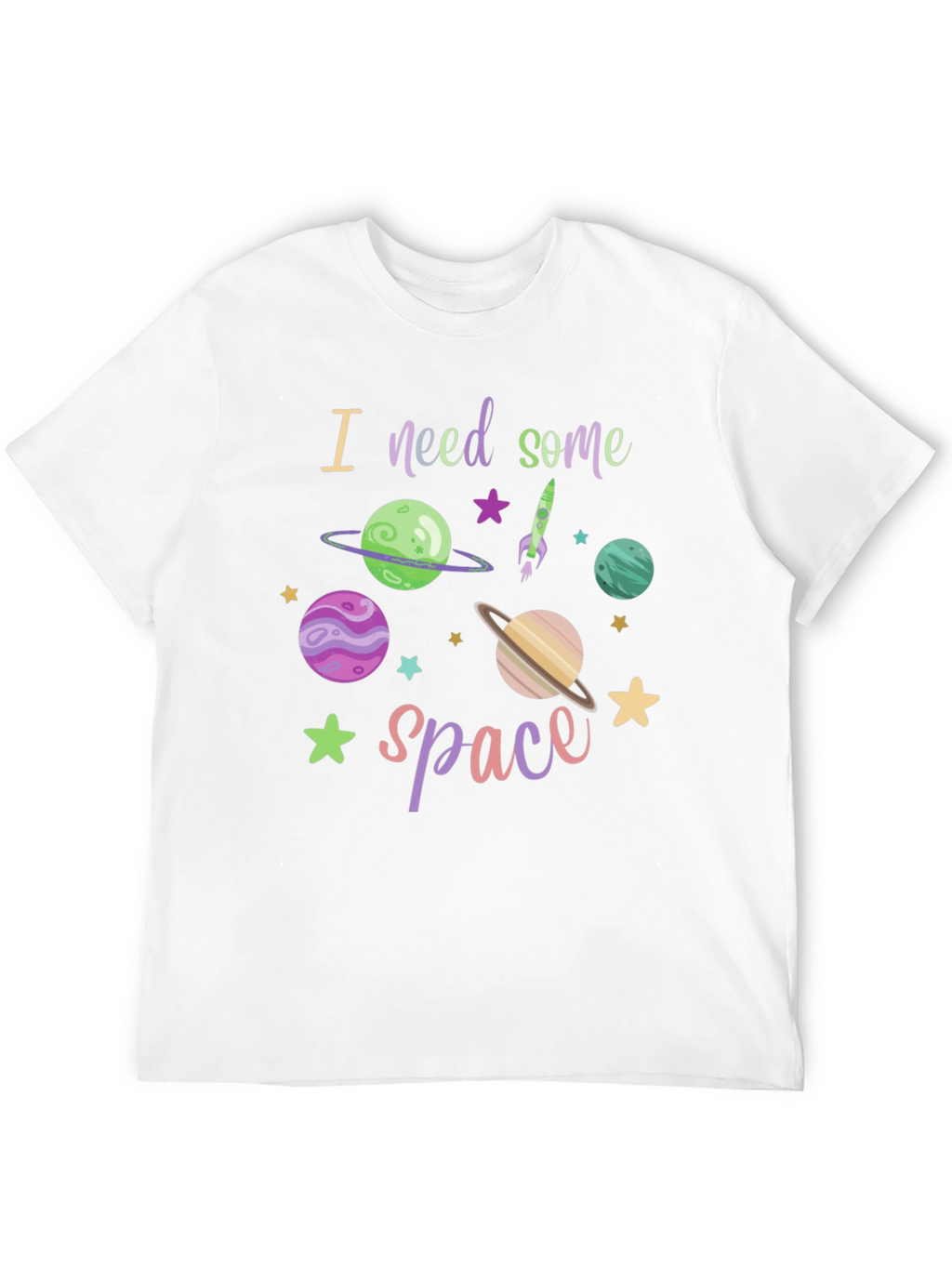 I Need Space T-Shirt - Black Cotton Blend