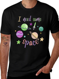 I Need Space T-Shirt - Black Cotton Blend