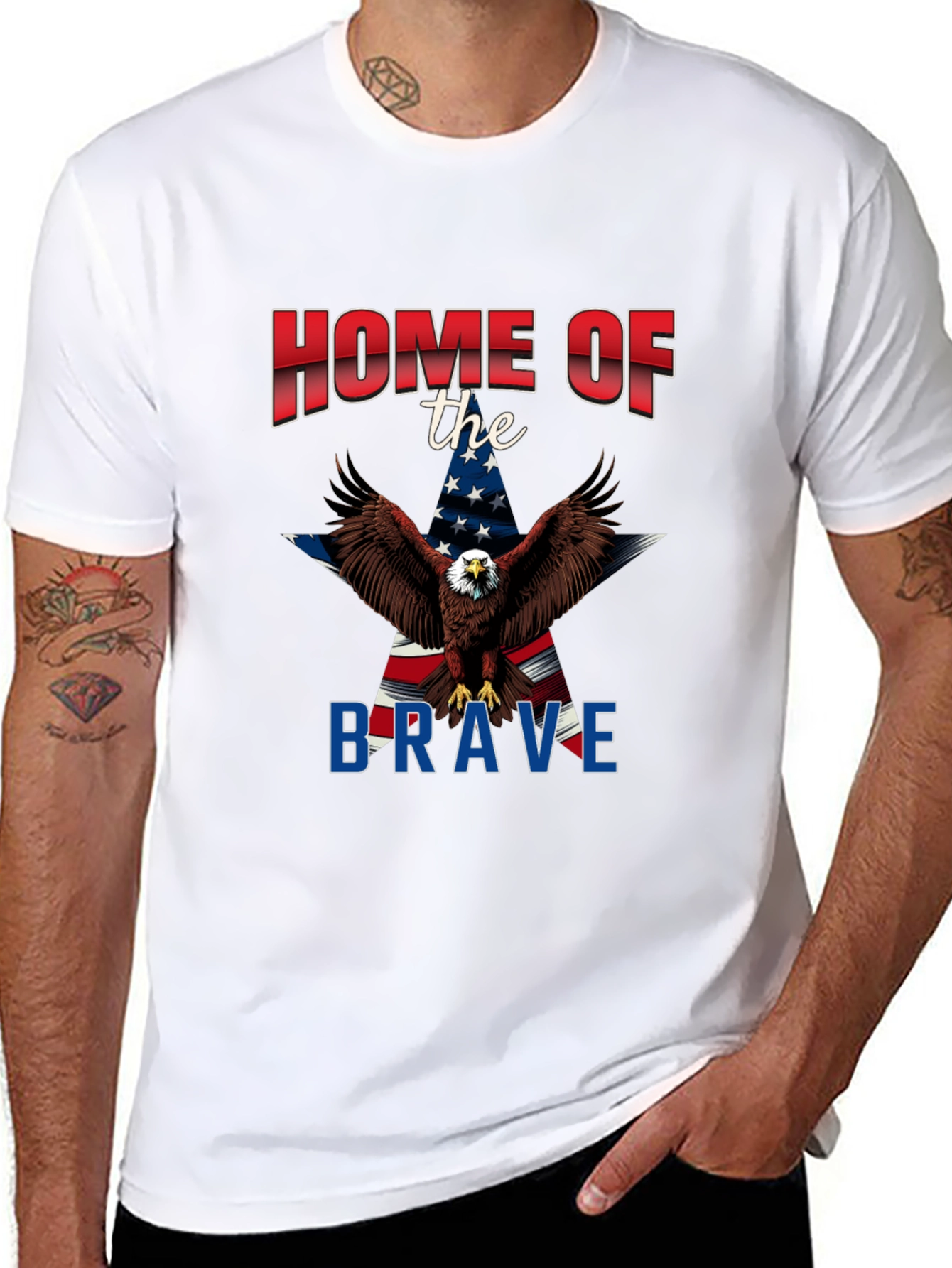 Patriotic Eagle Graphic T-Shirt