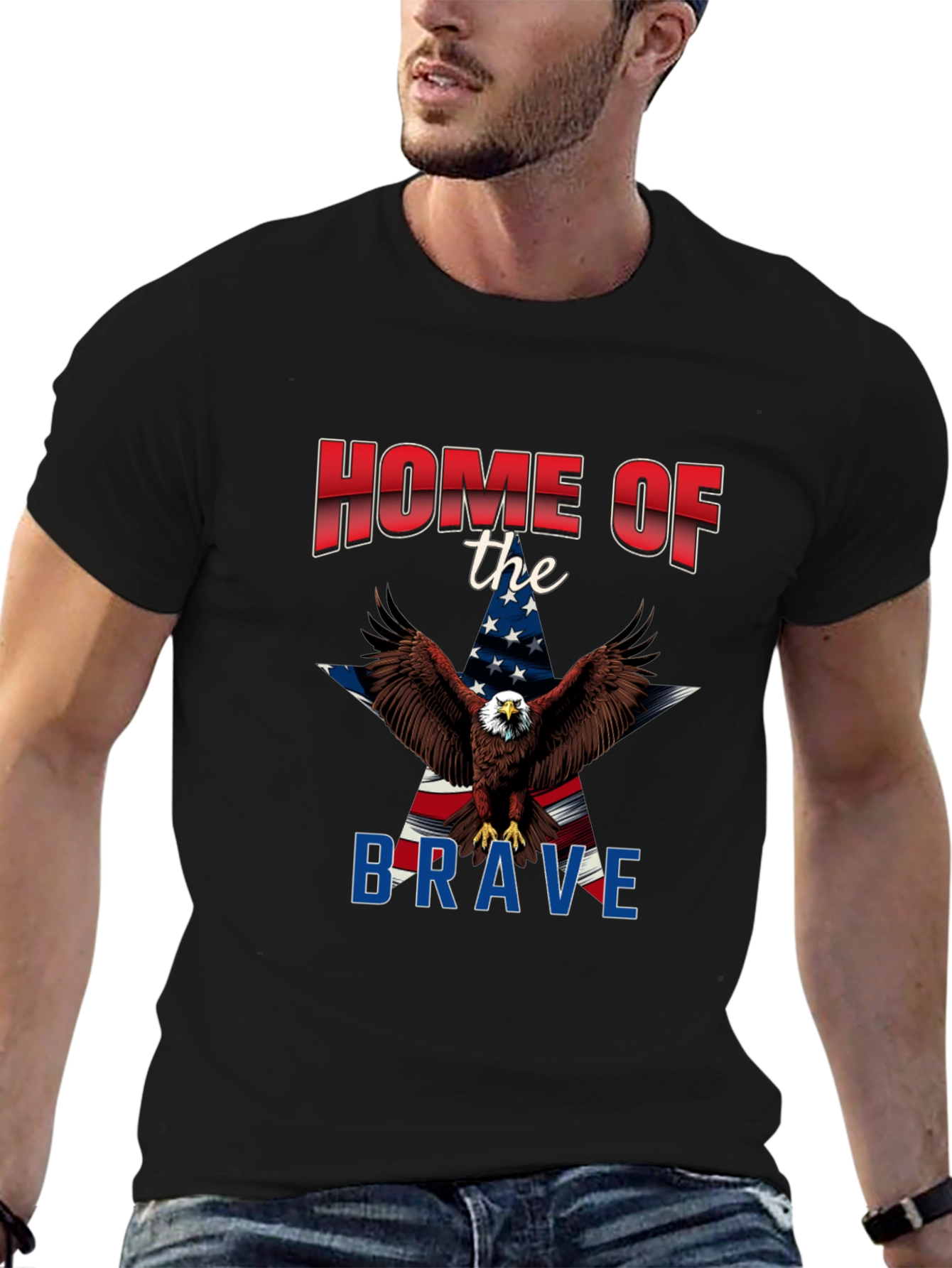 Patriotic Eagle Graphic T-Shirt