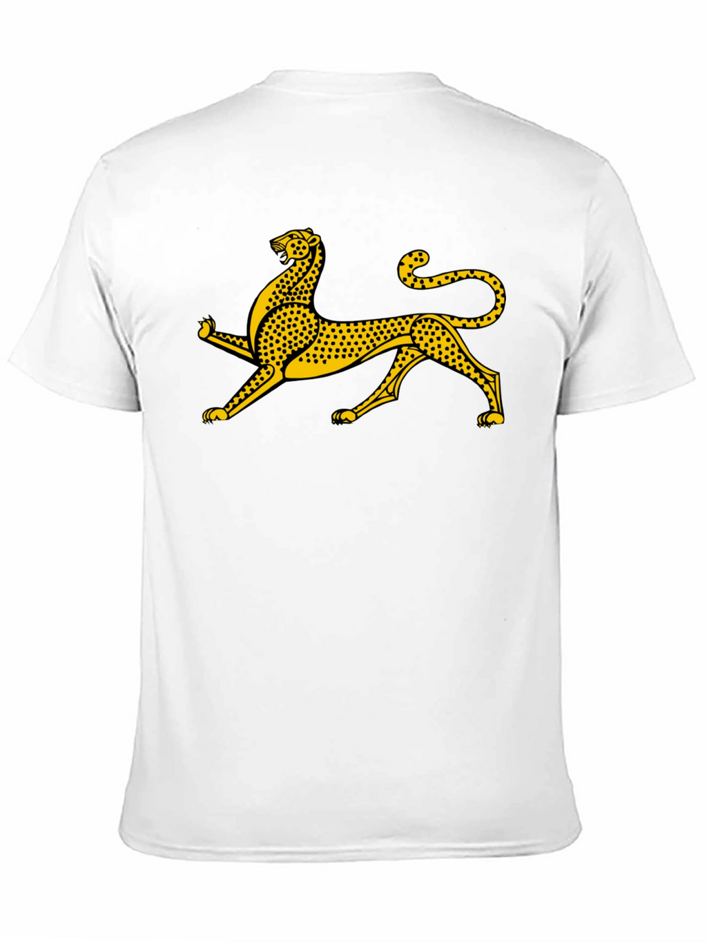 Black Tee with Gold Leopard Graphic