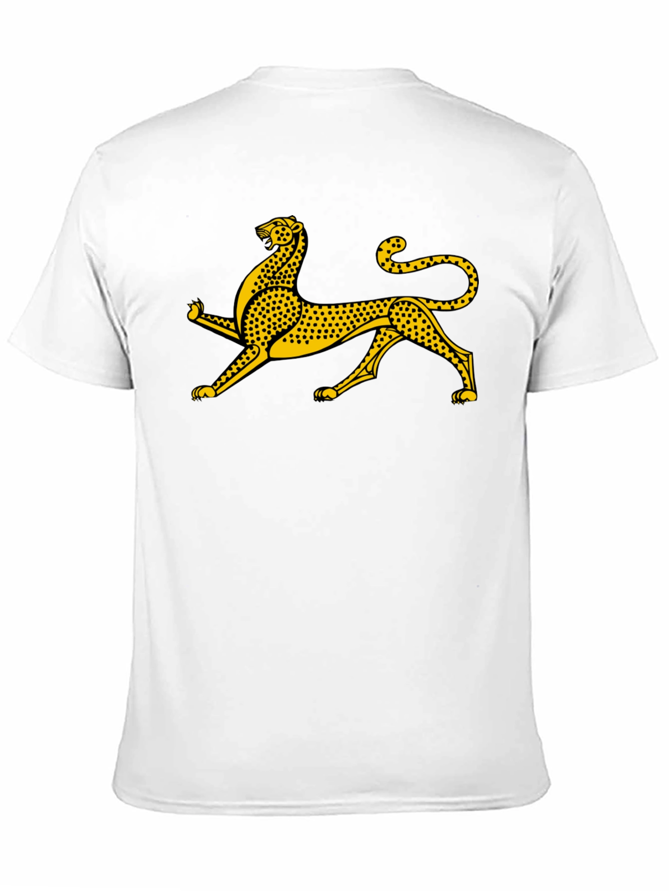 Black Tee with Gold Leopard Graphic
