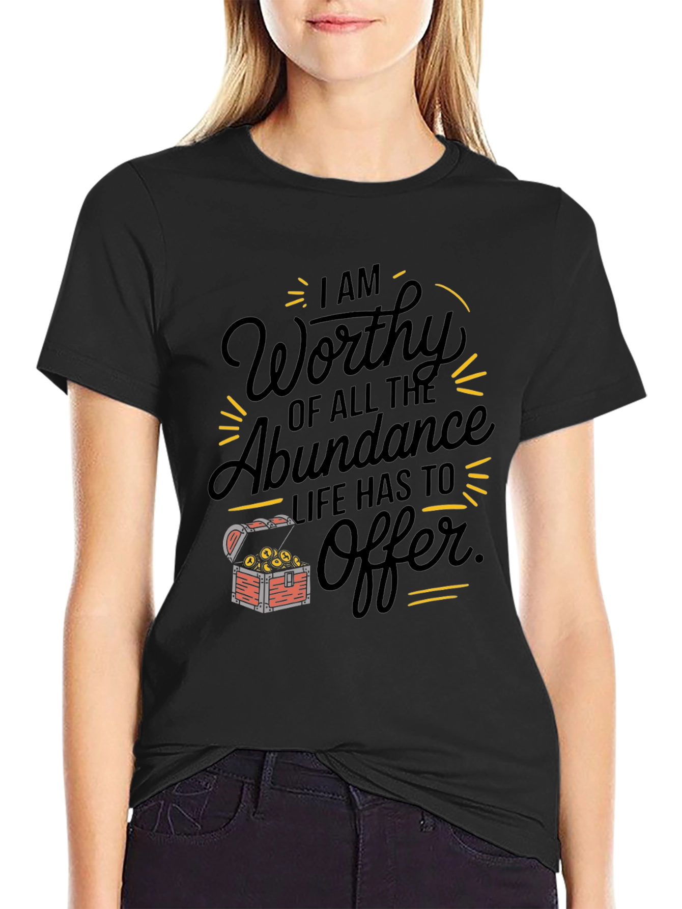 Worthy of Abundance Graphic Tee - Black