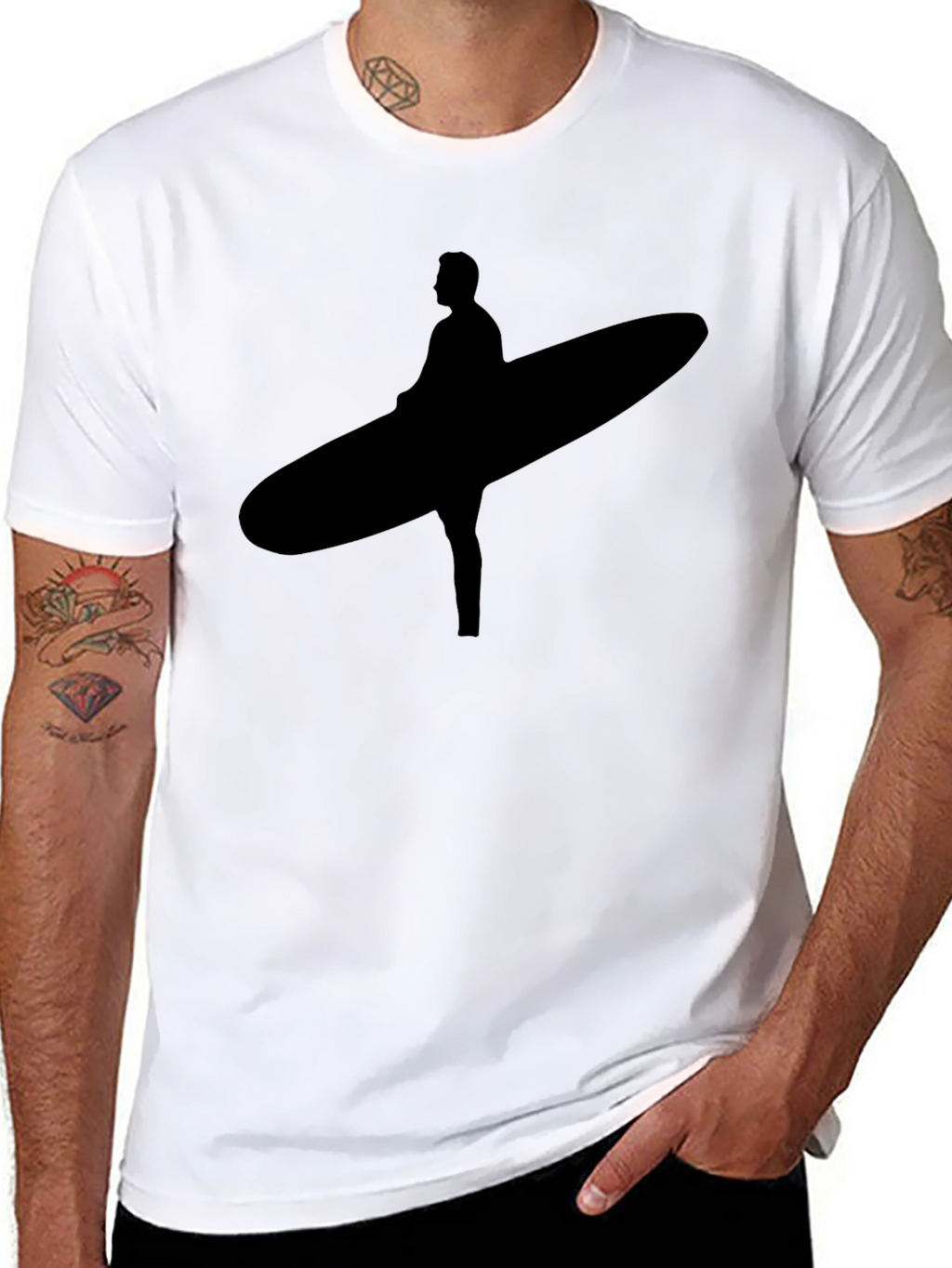 Surfer Graphic Black T-Shirt - Cool Surf Tee