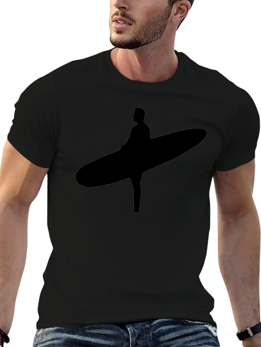 Surfer Graphic Black T-Shirt - Cool Surf Tee