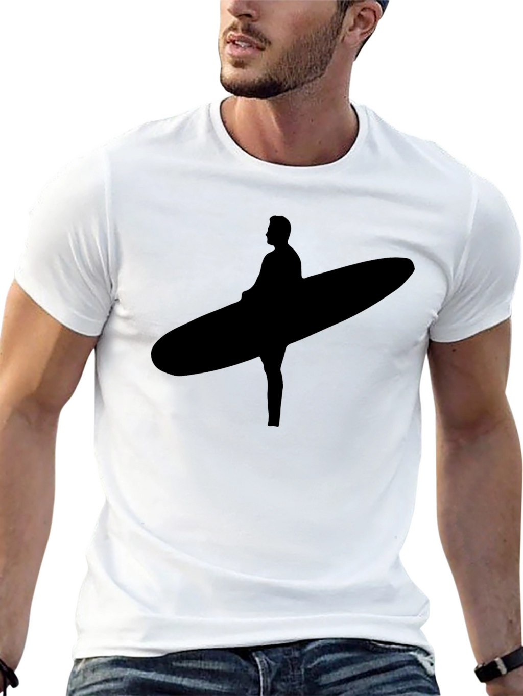 Surfer Graphic Black T-Shirt - Cool Surf Tee