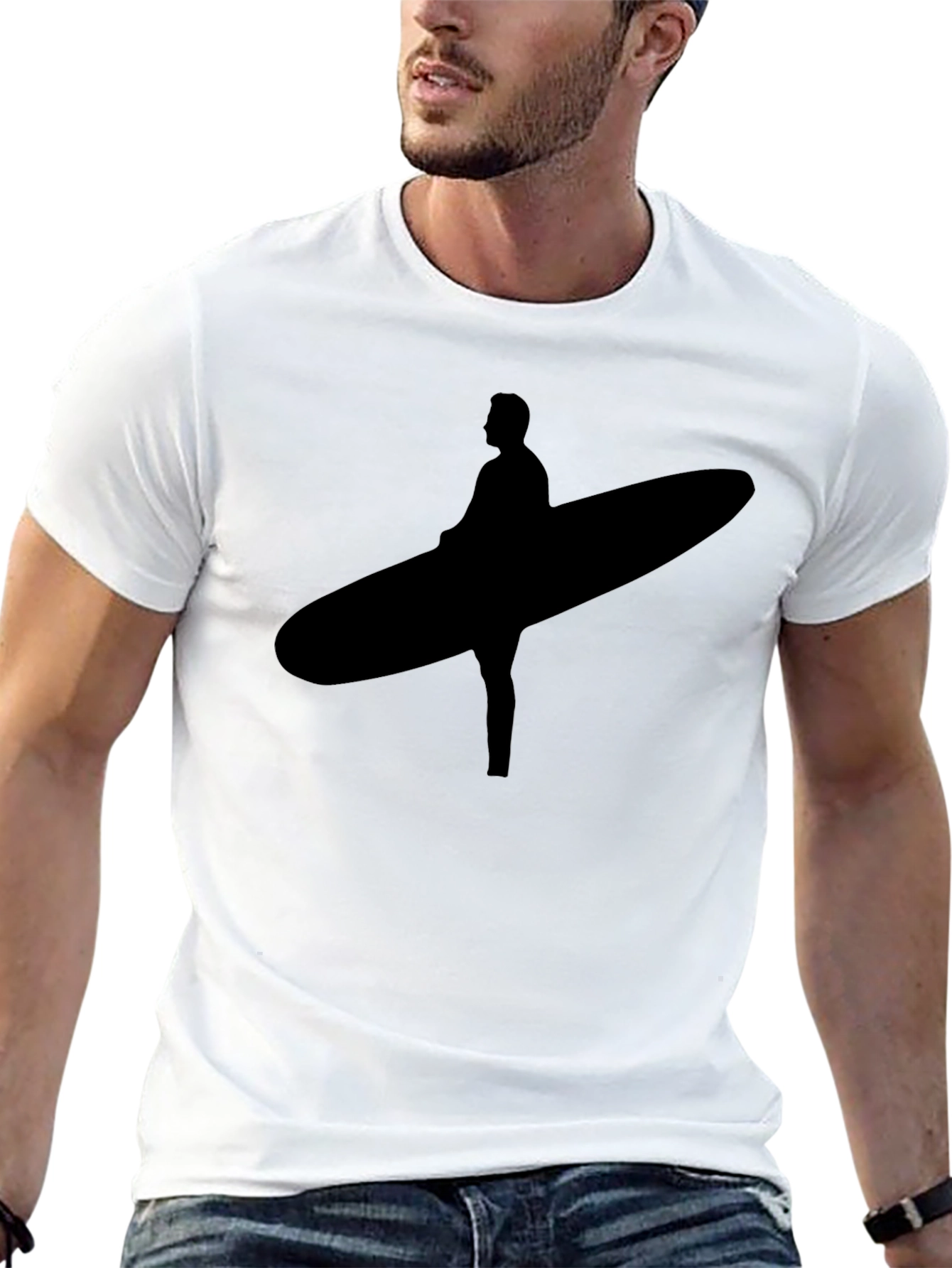 Surfer Graphic Black T-Shirt - Cool Surf Tee