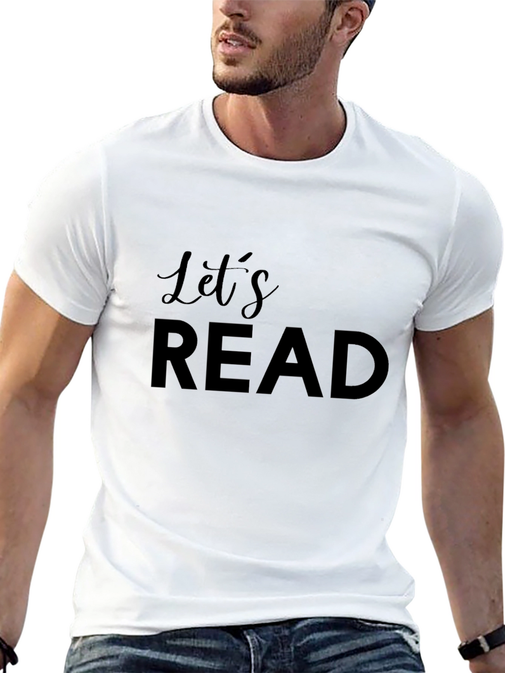 Lets Read Graphic Tee - Black Cotton T-Shirt