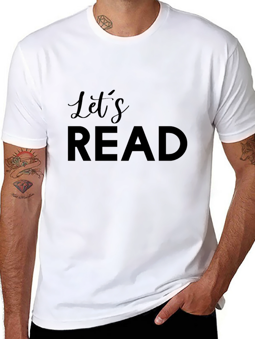 Lets Read Graphic Tee - Black Cotton T-Shirt