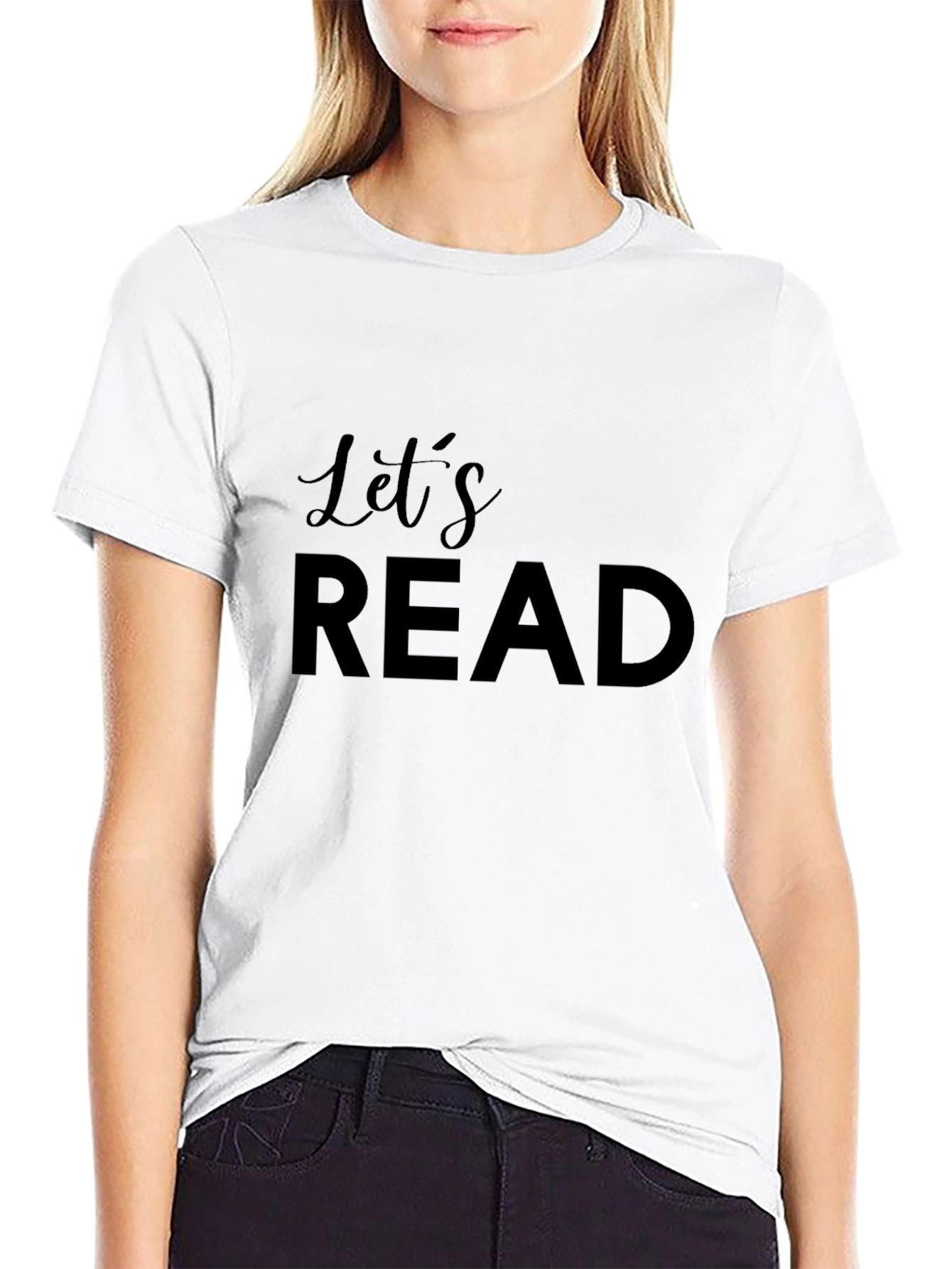 Lets Read Graphic Tee - Black Cotton T-Shirt