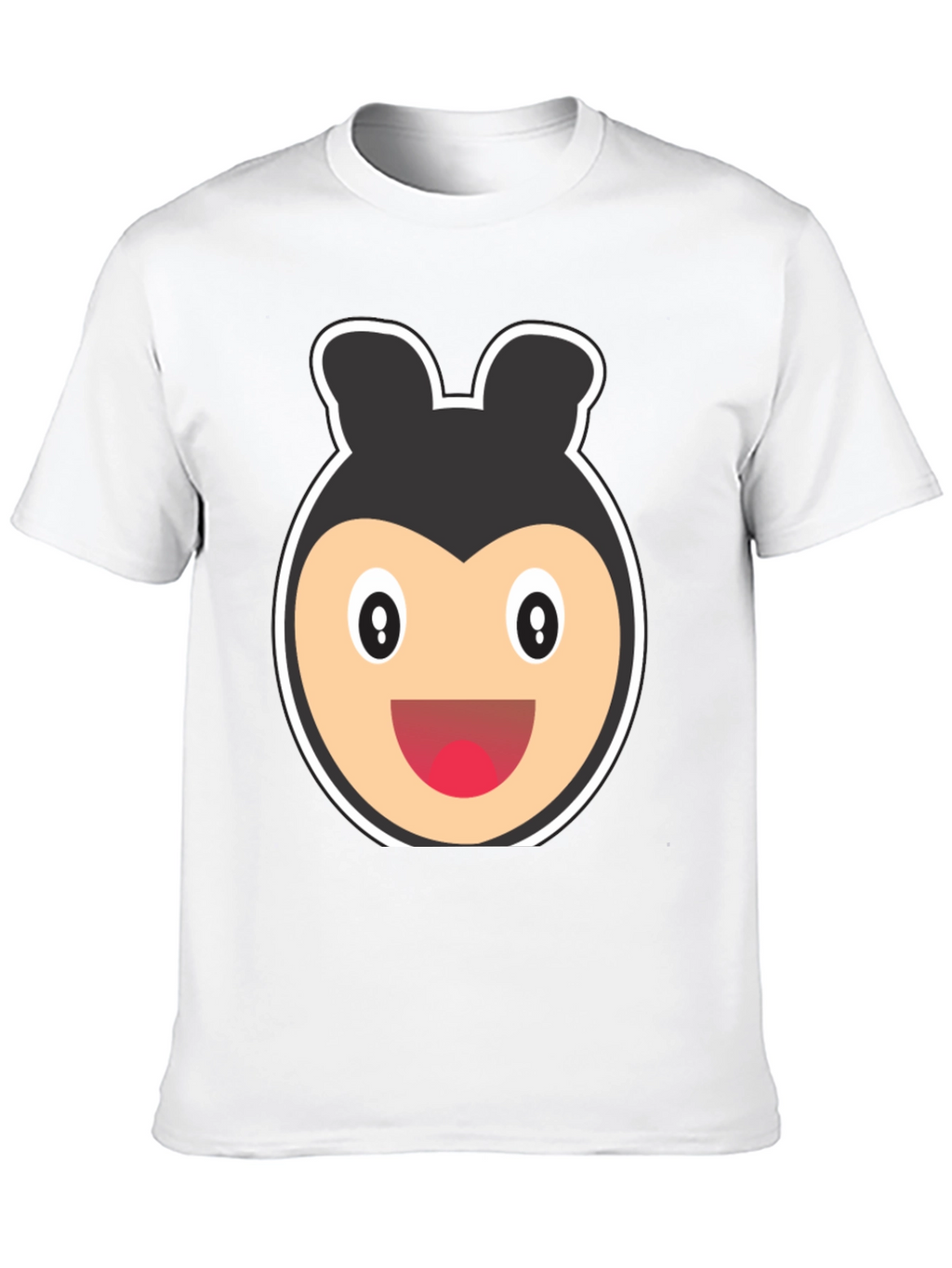 Cartoon Bear Face Black T-Shirt
