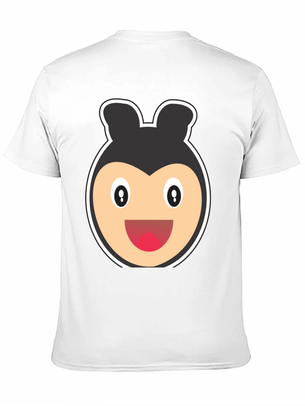 Cartoon Bear Face Black T-Shirt