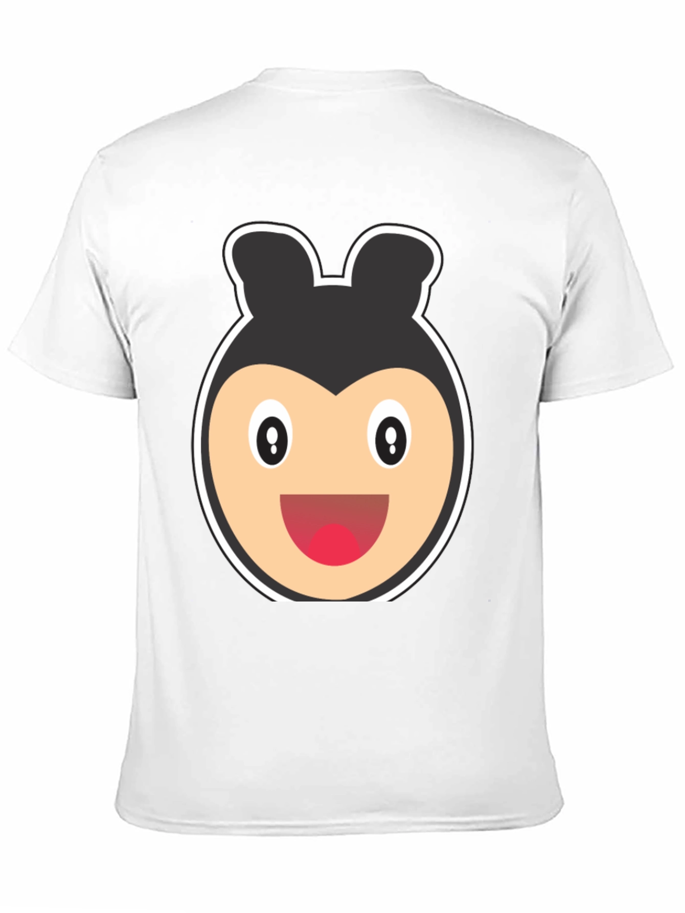 Cartoon Bear Face Black T-Shirt