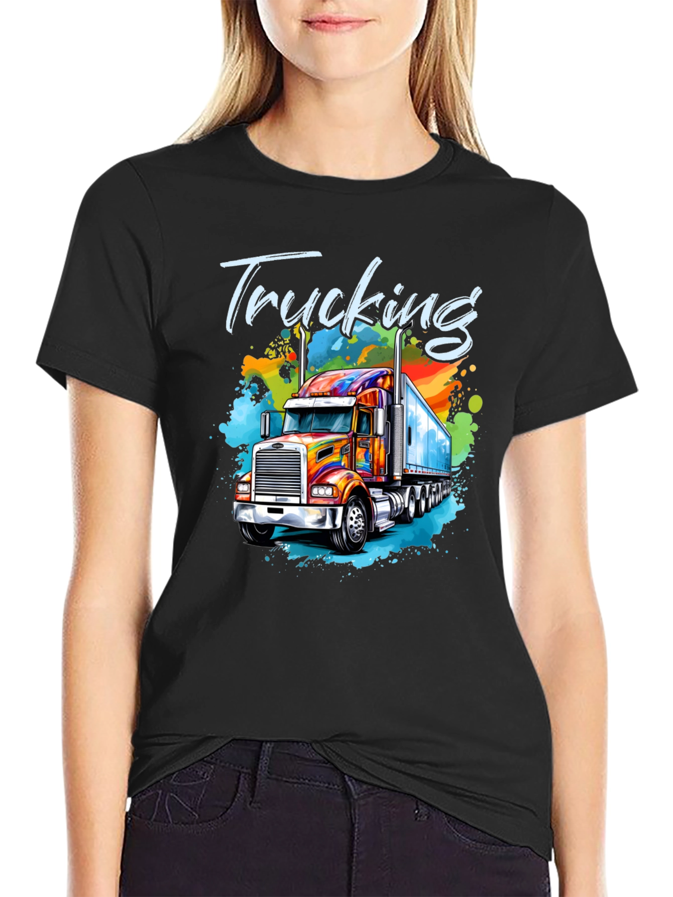Trucking Graphic Tee - Colorful Truck Design