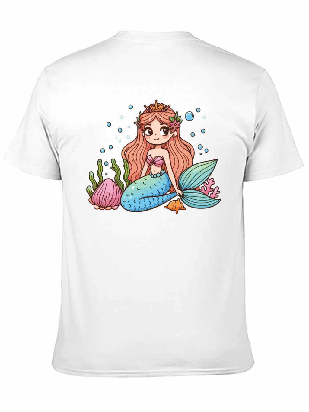 Mermaid Graphic Tee - Cute Cartoon Sea Life Design