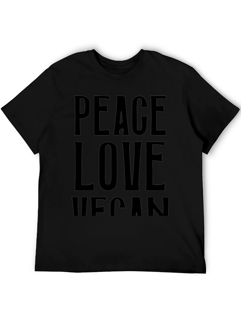 Peace Love Vegan Black T-Shirt