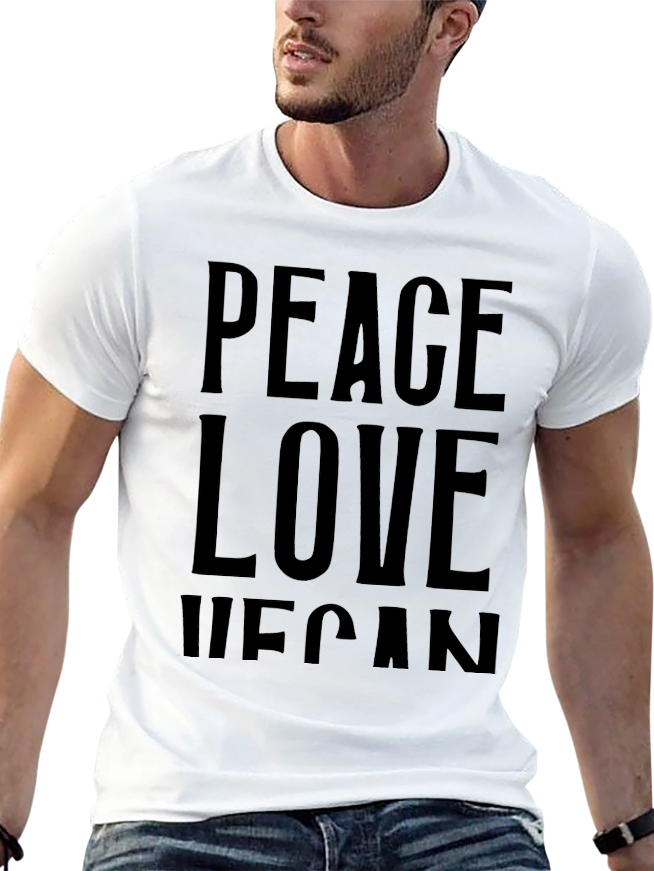 Peace Love Vegan Black T-Shirt