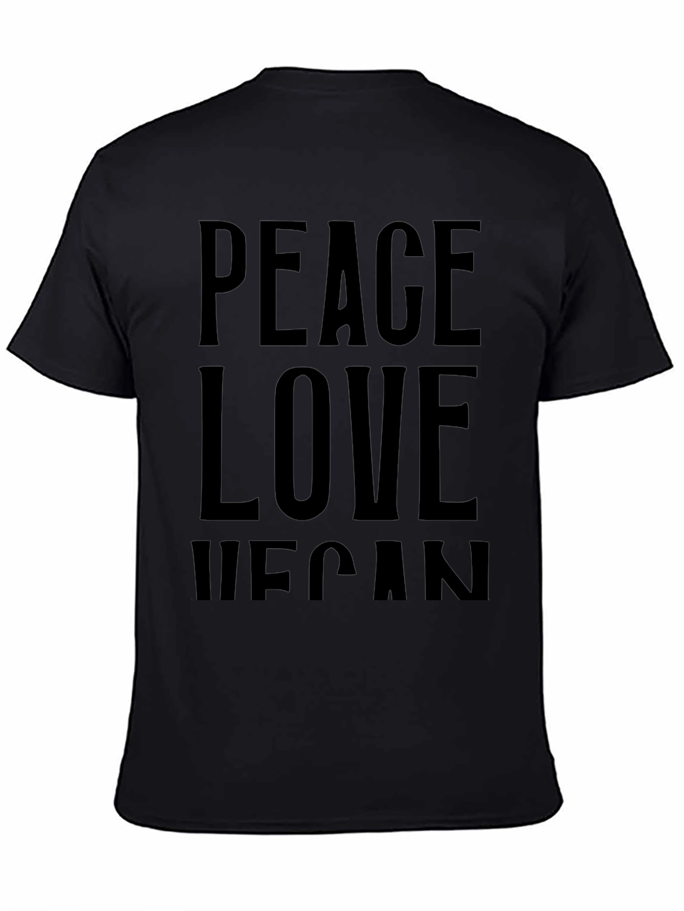 Peace Love Vegan Black T-Shirt