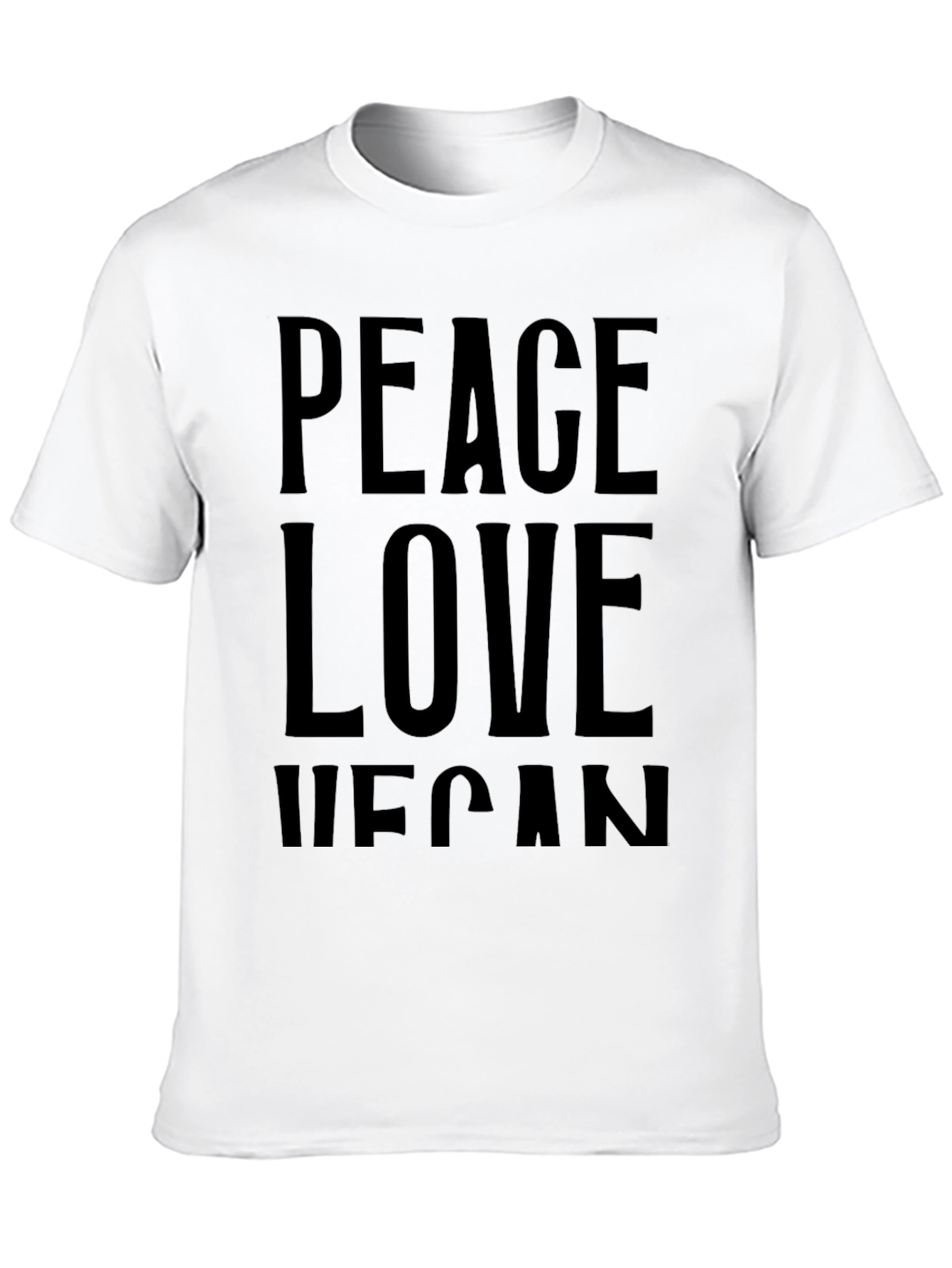 Peace Love Vegan Black T-Shirt