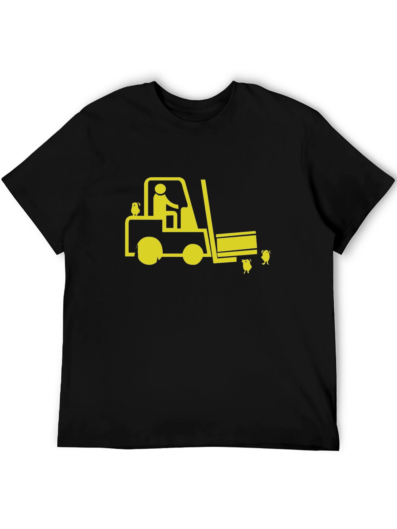 Forklift & Chicks Graphic Tee - Black Cotton T-Shirt